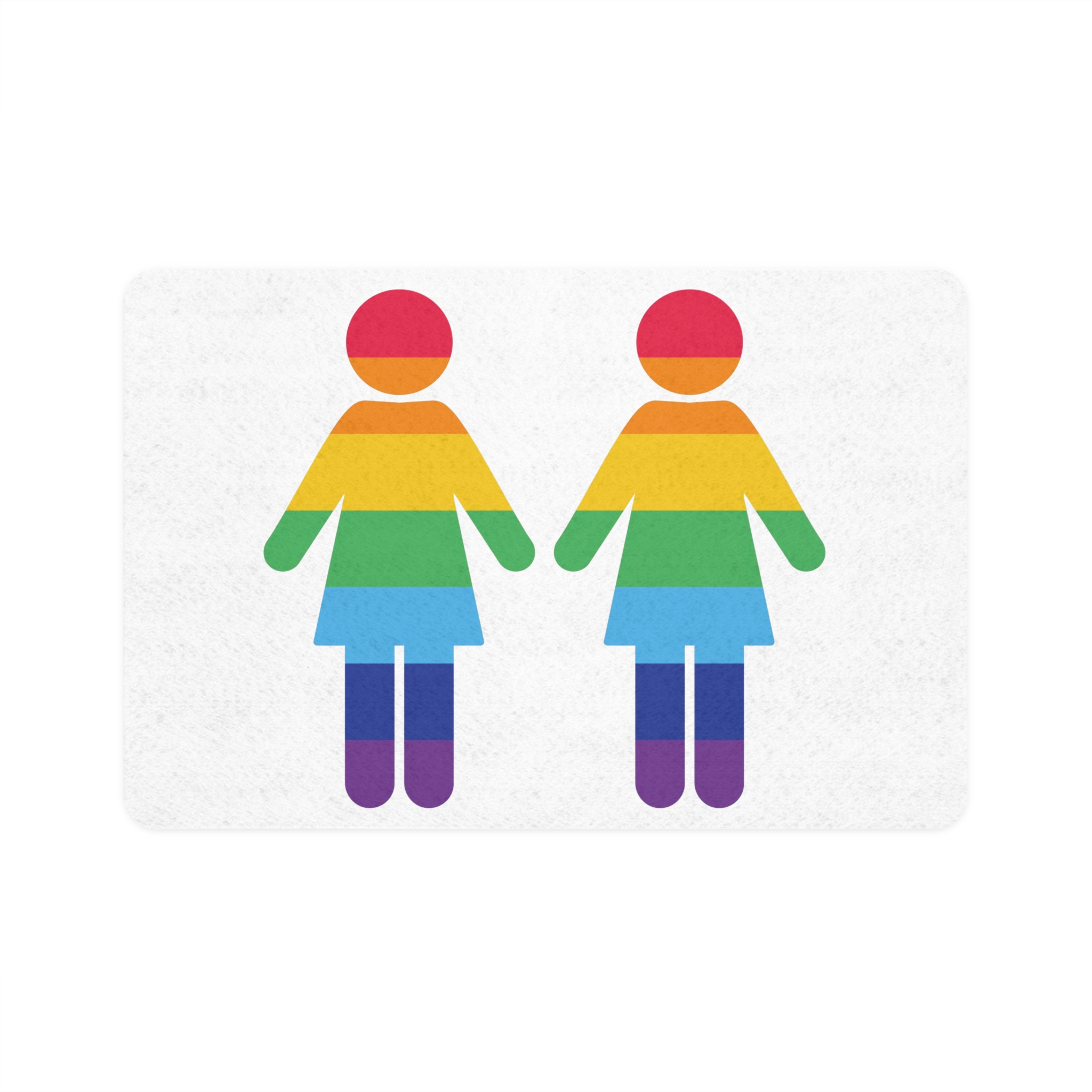 Lgbt Pride Two Lesbians Vector Icon Rainbow Colors Vector Illustration Pet Food Mat 12x18