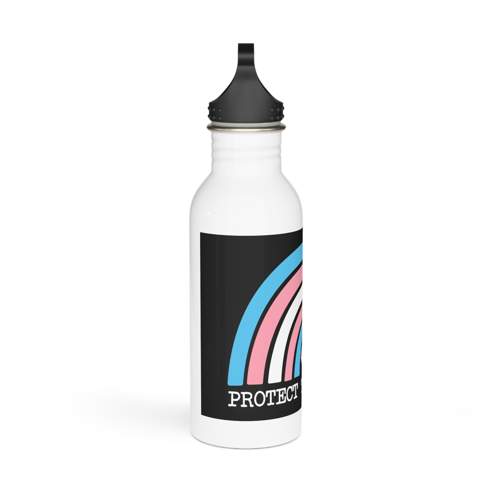 Poster That Says Protection Boys Their Kids Stainless Steel Water Bottle - Image 2