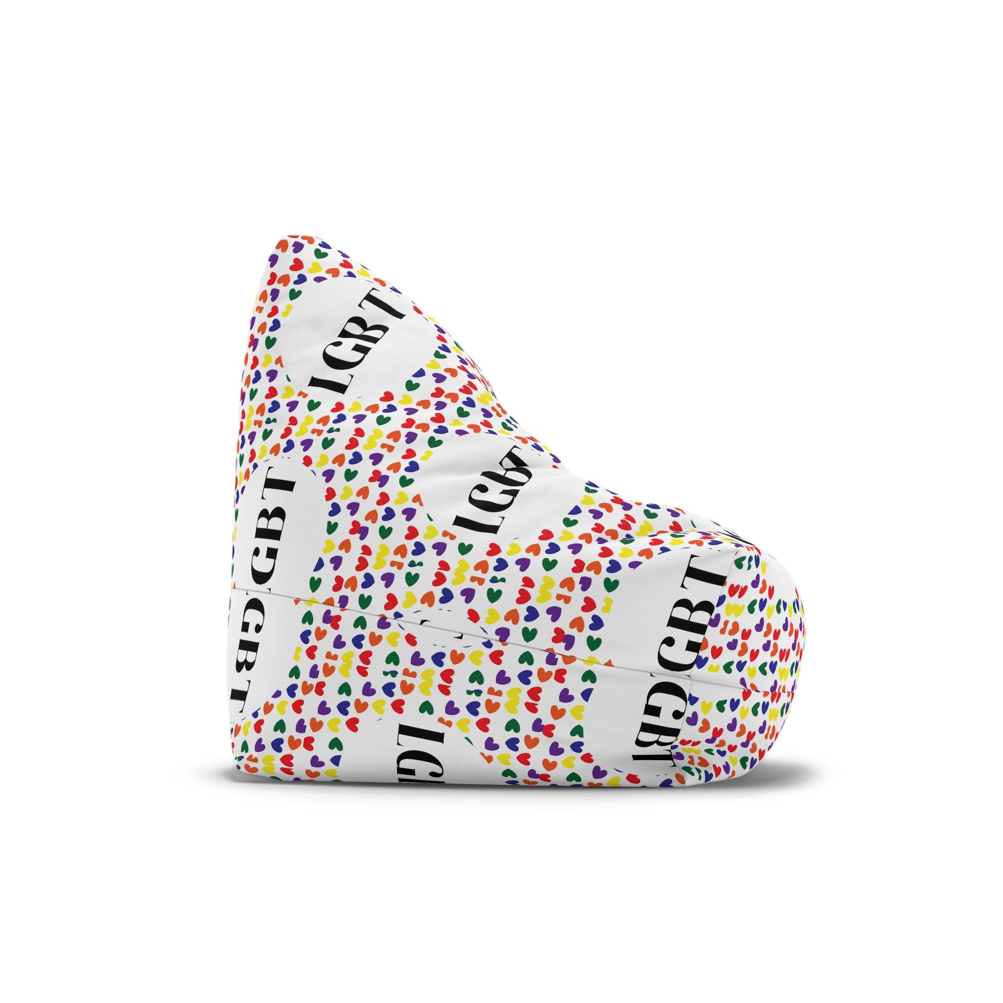 Seamless Pattern With Hearts Lgbt Colors Lgbt Pattern Bean Bag Chair Cover - Image 3