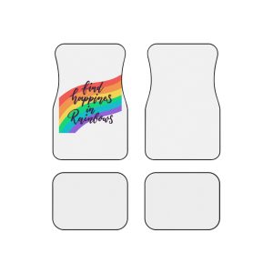 Pride Day Lettering With Rainbow Colors Car Mats Set Of 4