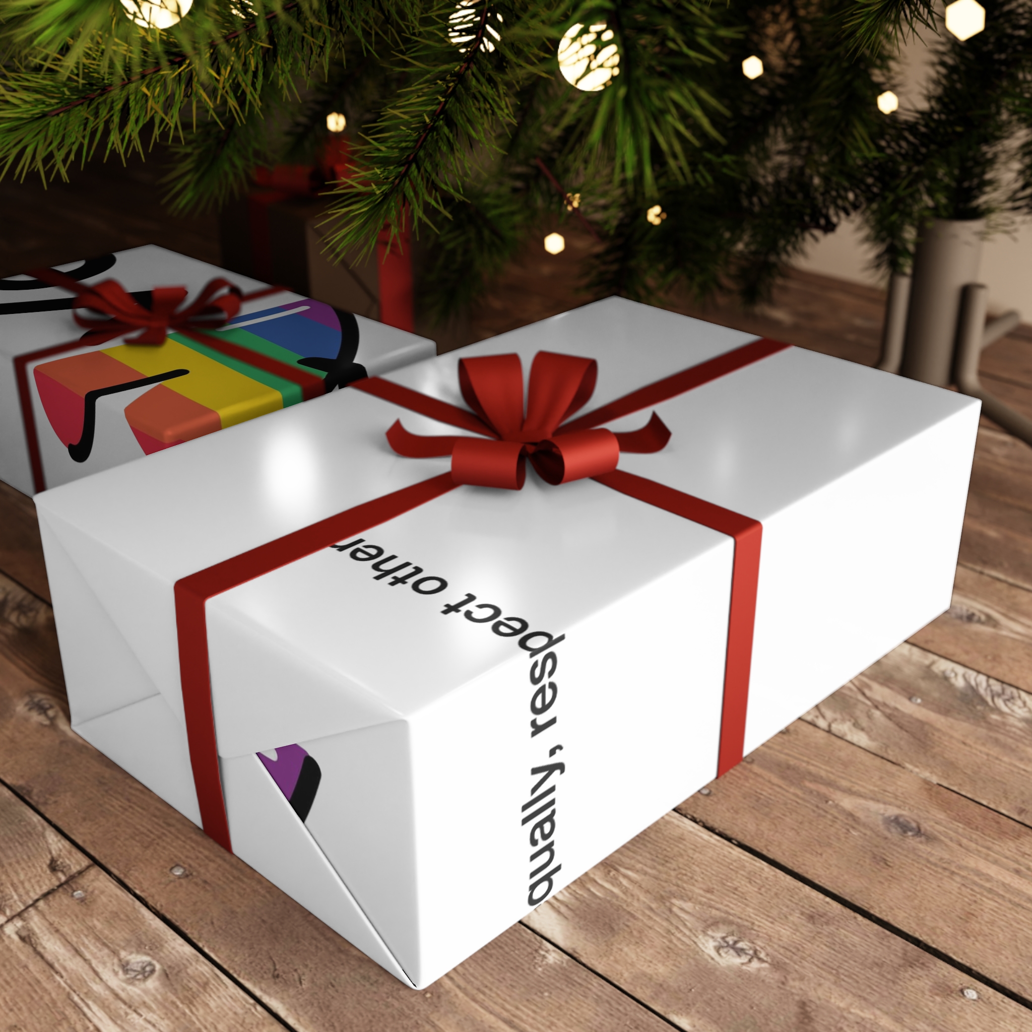 Love Letter Pride Rainbow Lettering Text Writing Pattern Freedom Love Heart Homo Colors Flag Parade(1) (1) Gift Wrapping Paper Sheets 1pc - Image 3