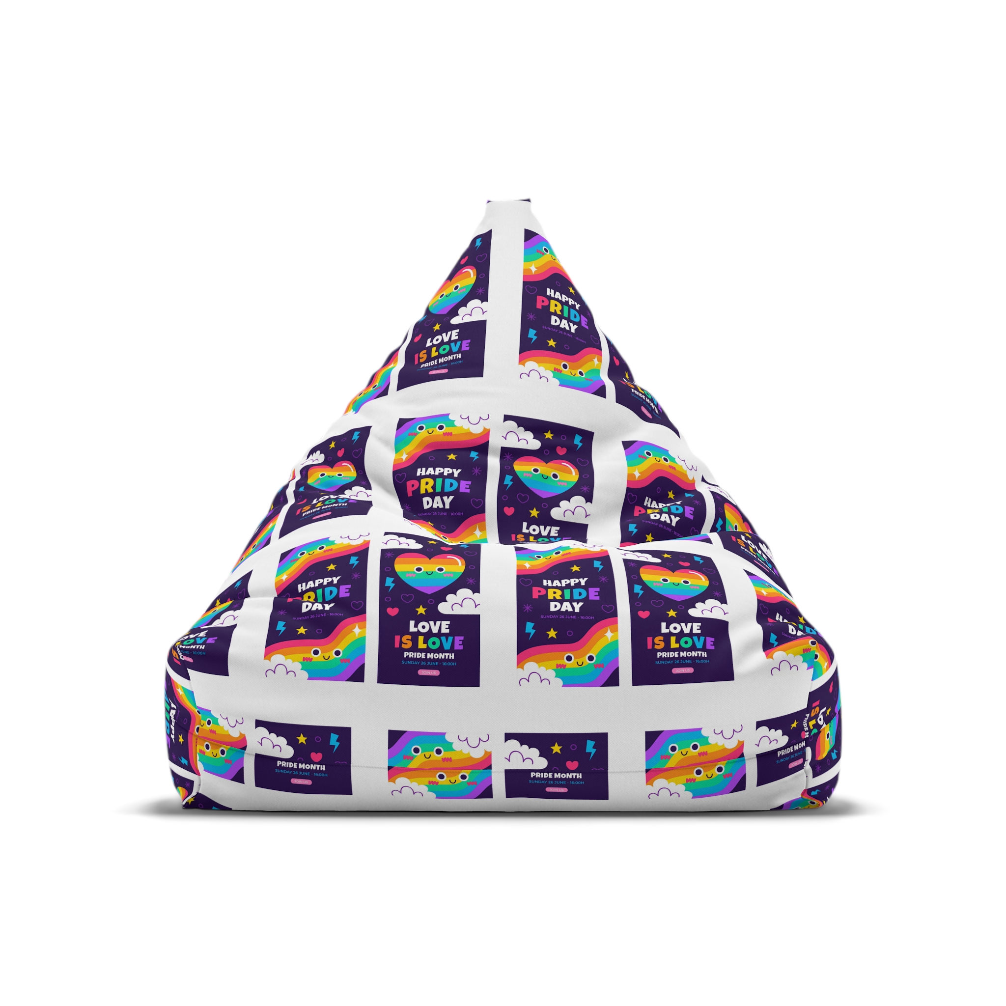 Flat Pride Month Vertical Banners Collection Bean Bag Chair Cover - Image 5