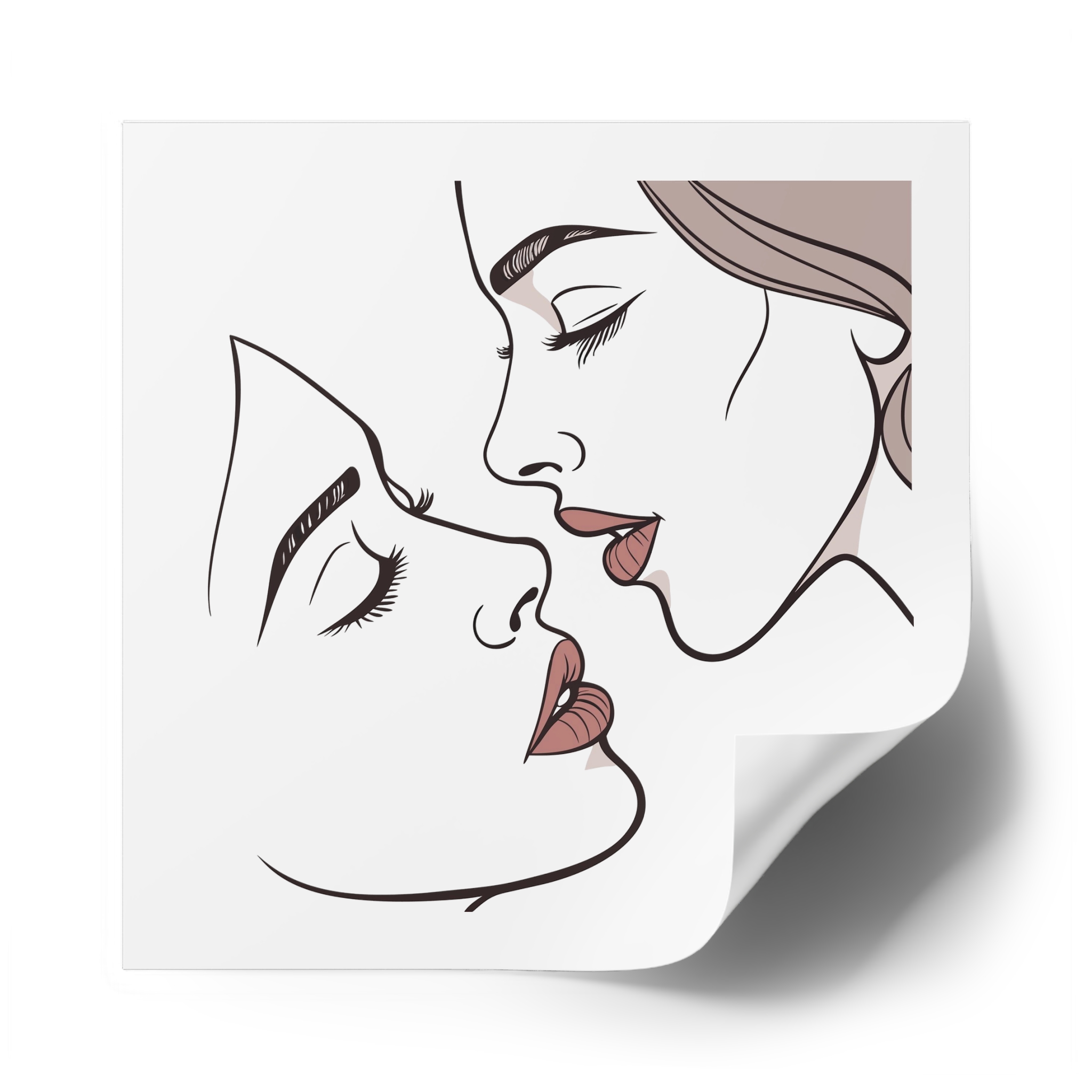 Perfect Lip Set Open Close Smooches (1) Laminate Stickers Square - Image 62