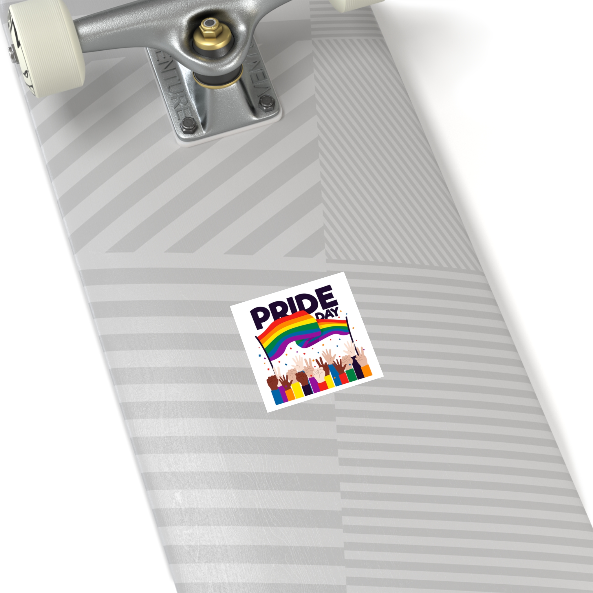 Pride Day Event With Rainbow Flag Theme Laminate Stickers Square - Image 16