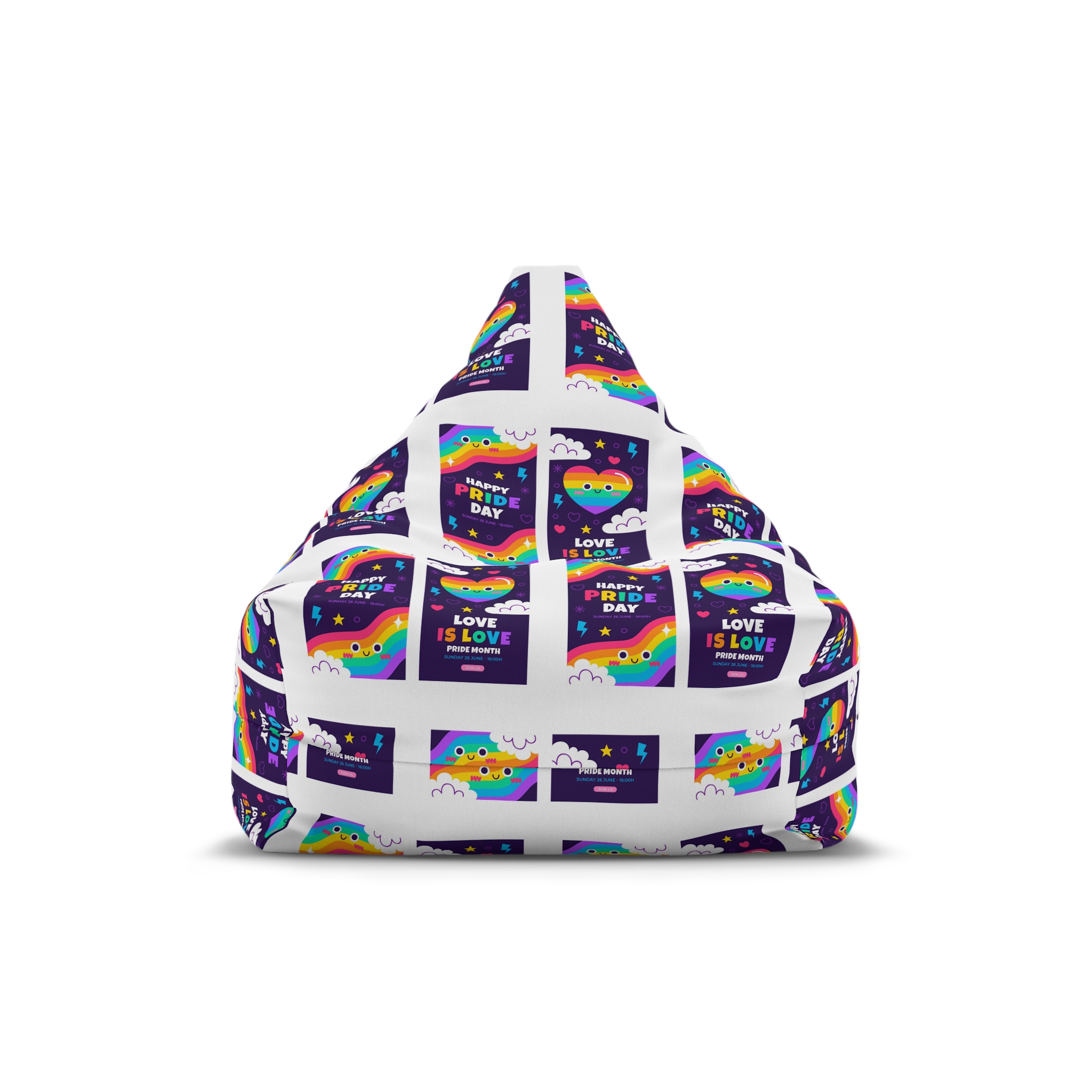 Flat Pride Month Vertical Banners Collection Bean Bag Chair Cover