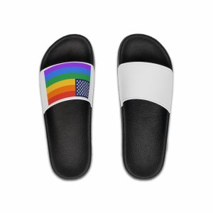 Lgbt Pride Month June Lesbian Gay Bisexual Transgender Lgbtq Flag Rainbow Vector (1) Mens Slide Sandals