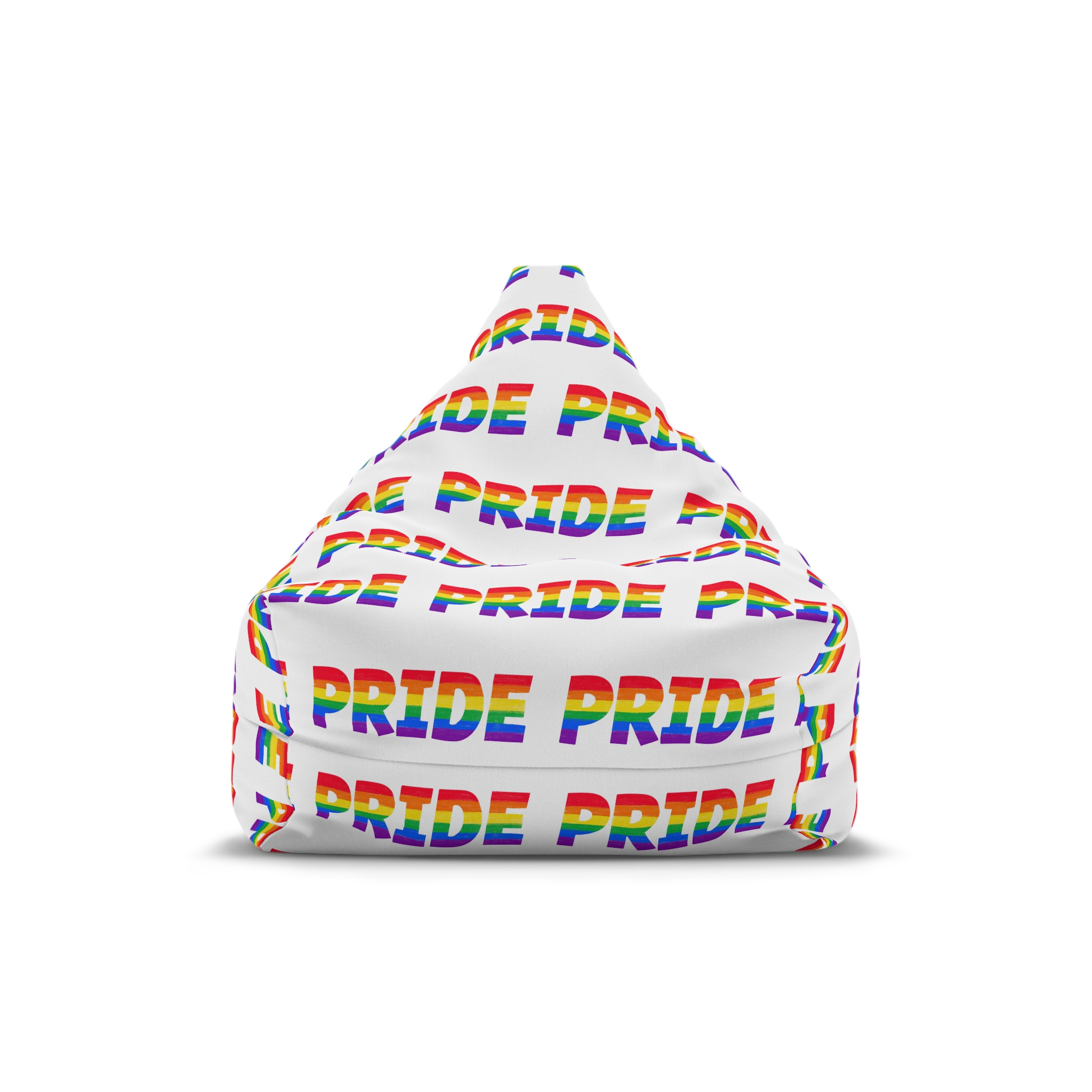Word Pride Rainbow Lgbtq Gay Flag Colors Lettering Lgbt Month Pencil Crayon Textured Isolated Bean Bag Chair Cover