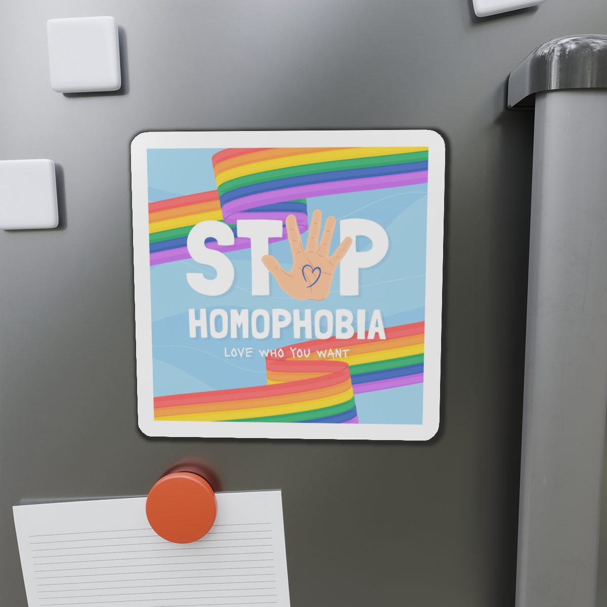 Hand Drawn Stop Homophobia Message Illustrated(1) Die Cut Magnets - Image 14