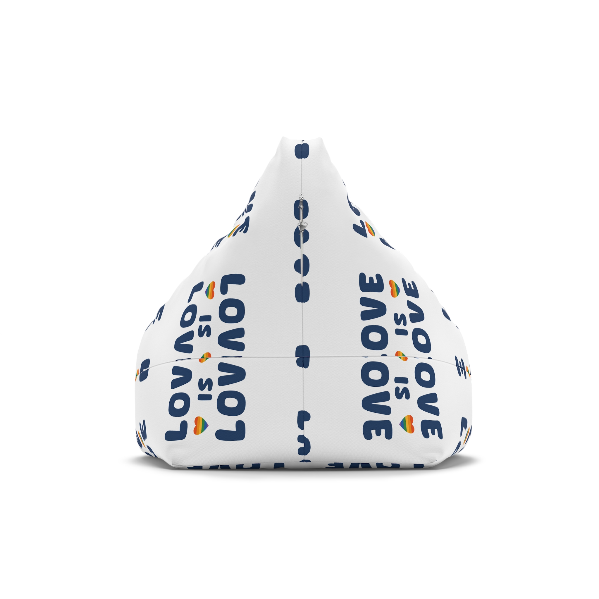 Vector Illustration With Text Love Is Love With Rainbow Heart Symbols Representing Lgbtq Gay Pride Bean Bag Chair Cover - Image 2