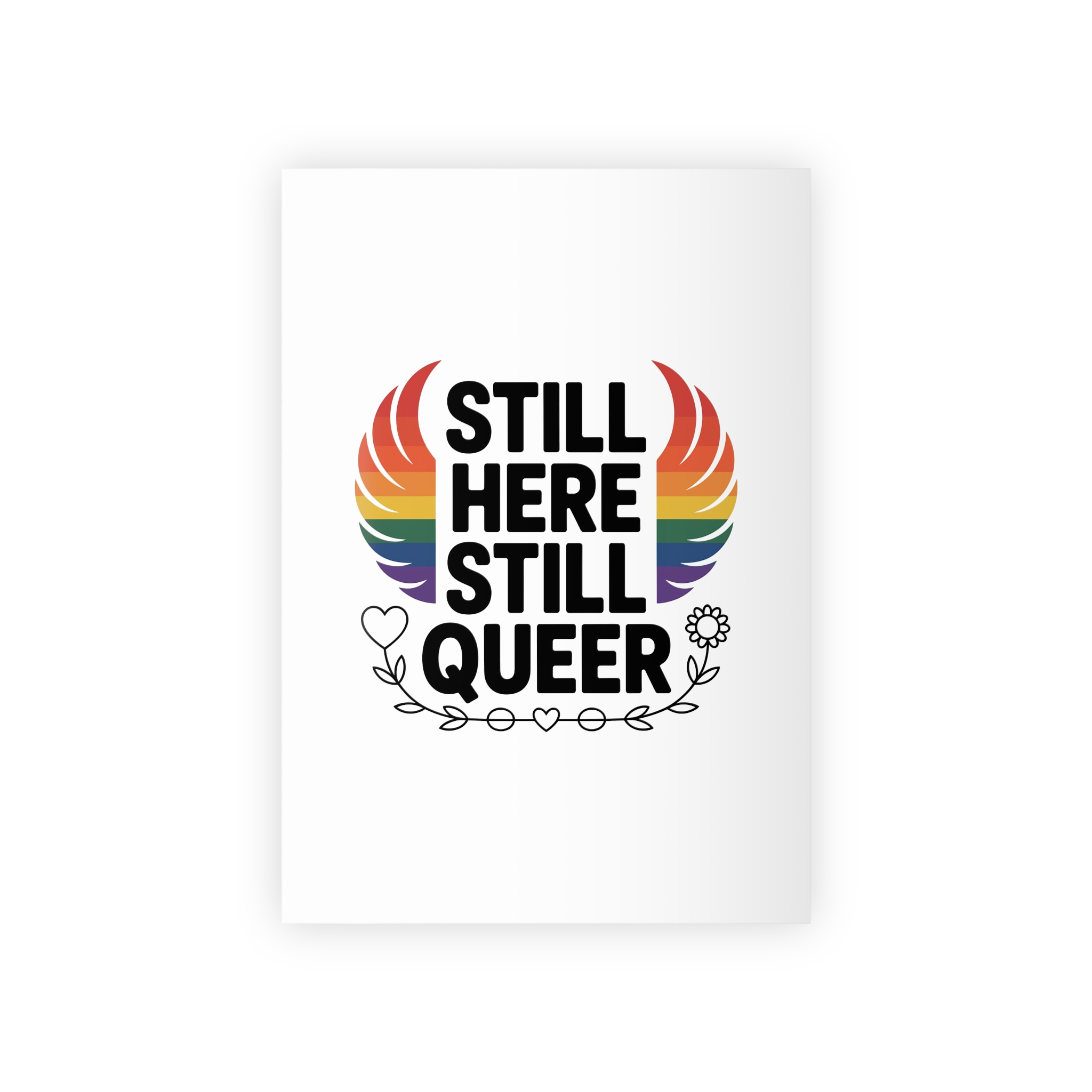 Still Here Still Queer T Shirt Design Isolated White Background 2 Gift Wrapping Paper Rolls 1pc
