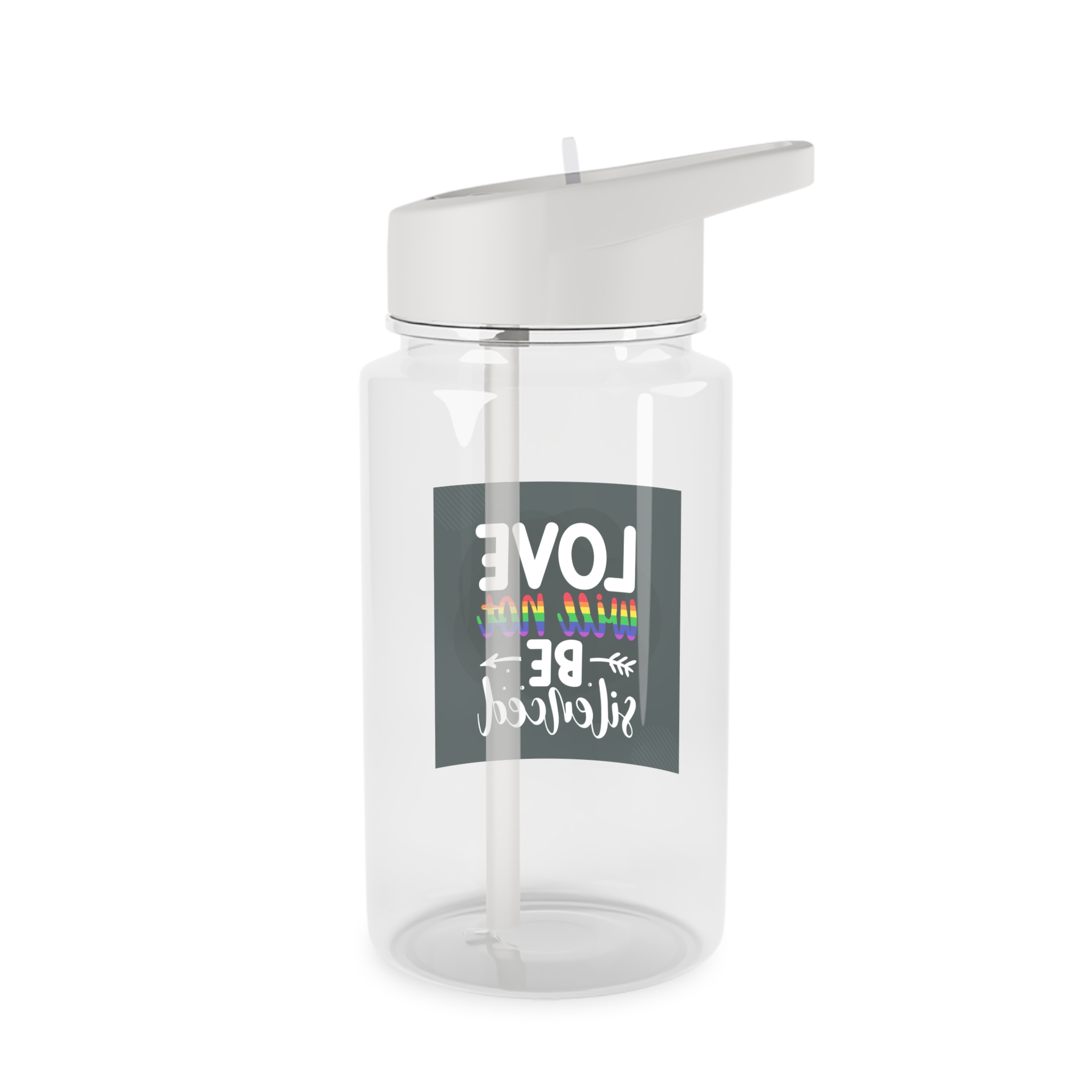 Love Will Be Silenced Premium Gay Pride Lettering Vector Design Tritan Water Bottle - Image 2