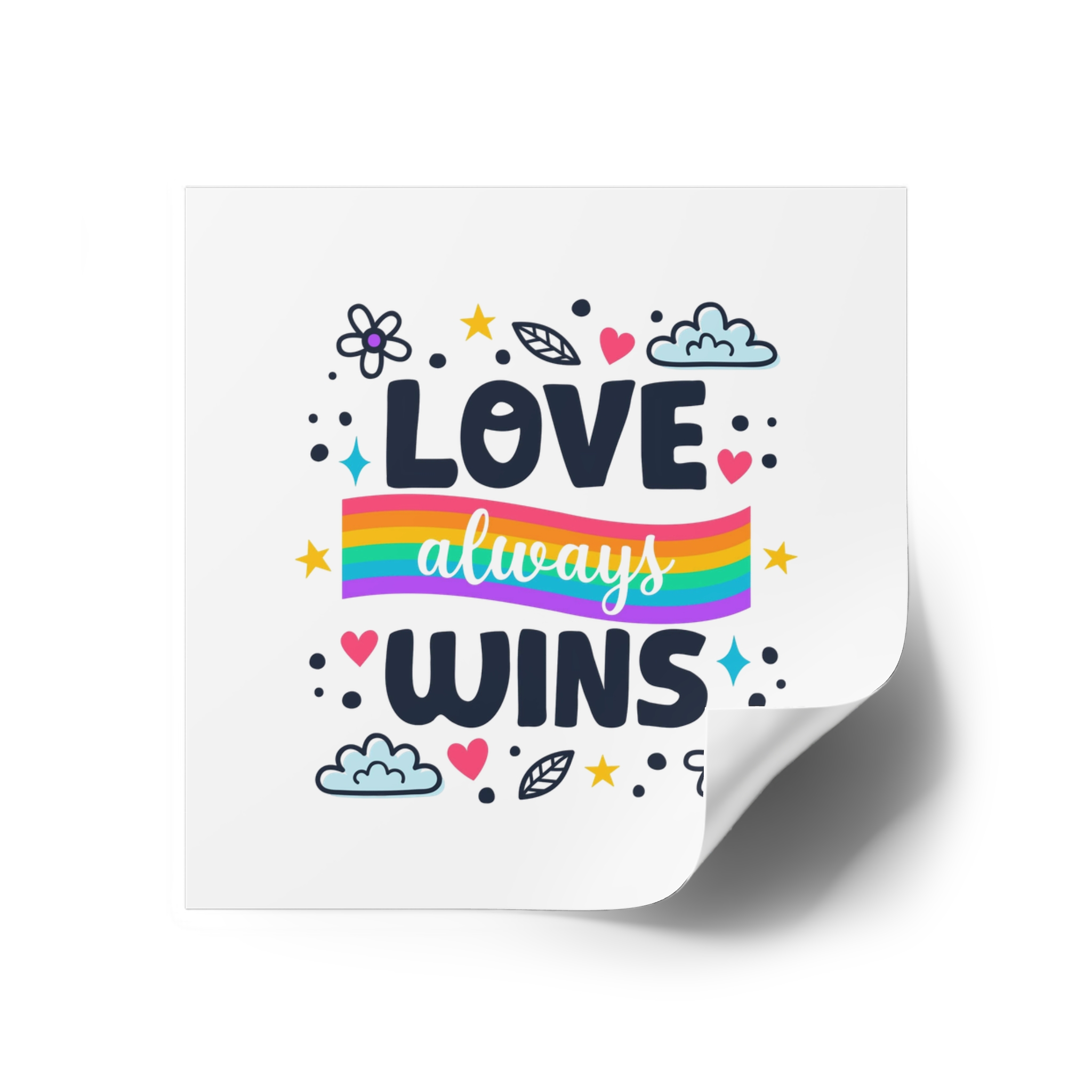 Pride Day Lettering Style Laminate Stickers Square - Image 26