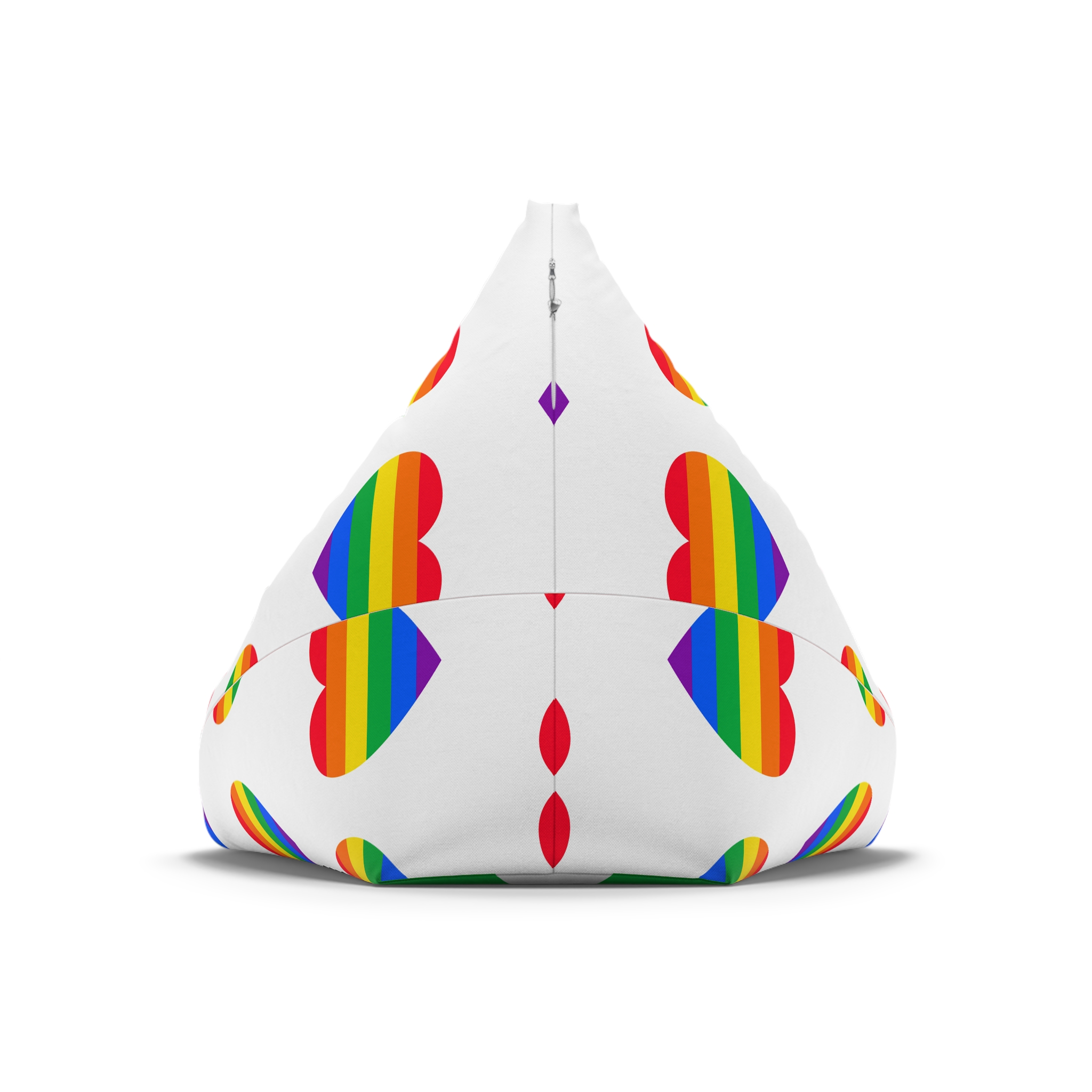 Gay Pride Flat Heart Shape Bean Bag Chair Cover - Image 6