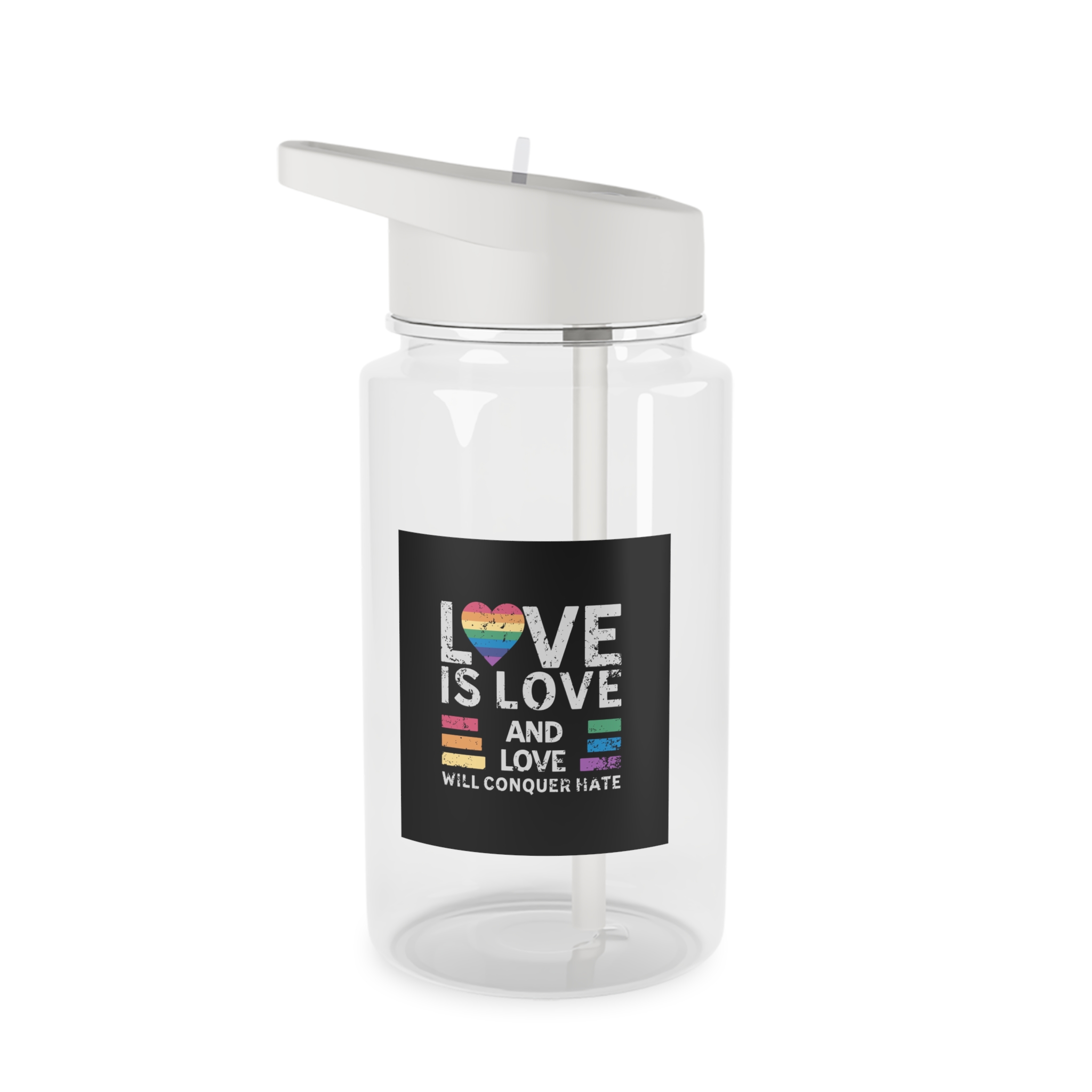 Love Is Love and Love Will Conquer Hate Tritan Water Bottle