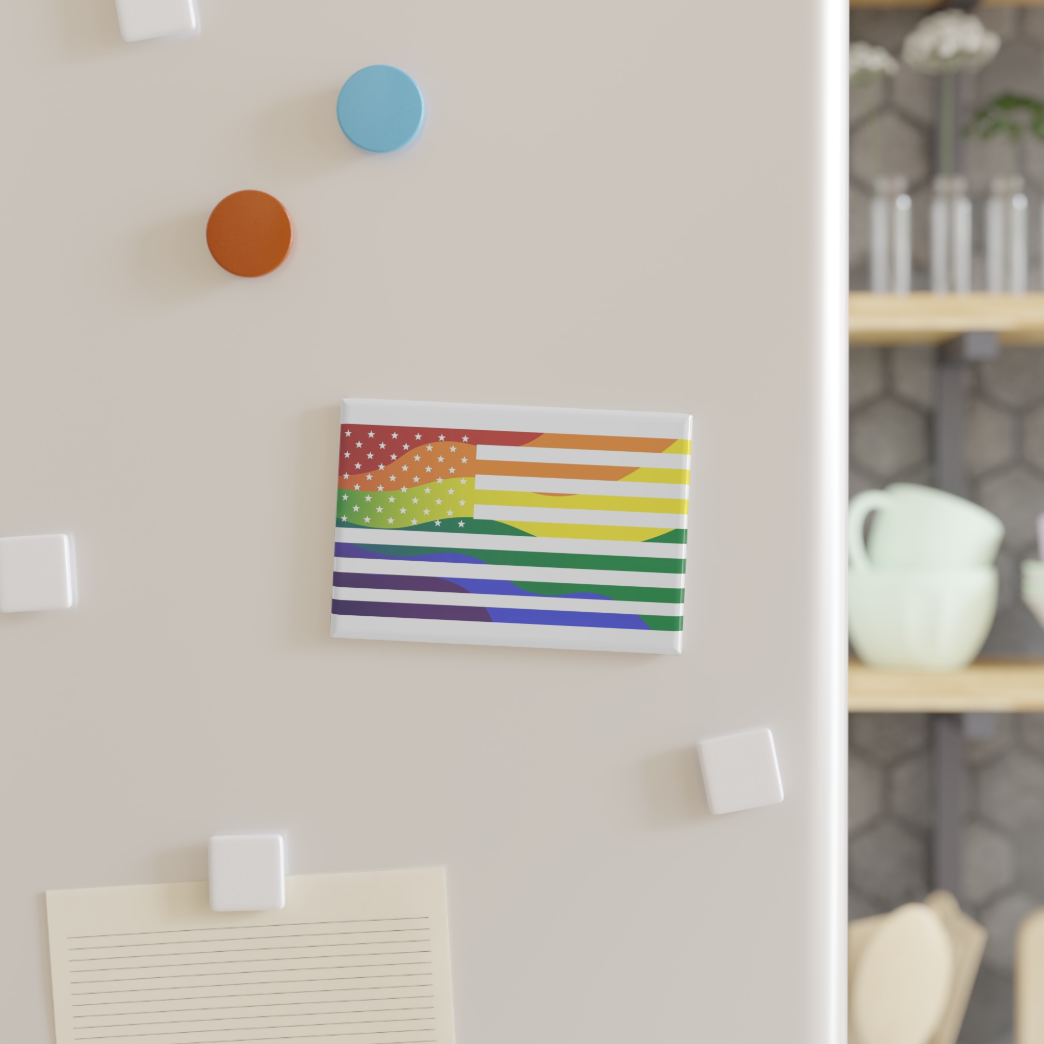 Pride Month America Concept Us Pride Month Flag Button Magnet Rectangle 1 And 10 Pcs - Image 3