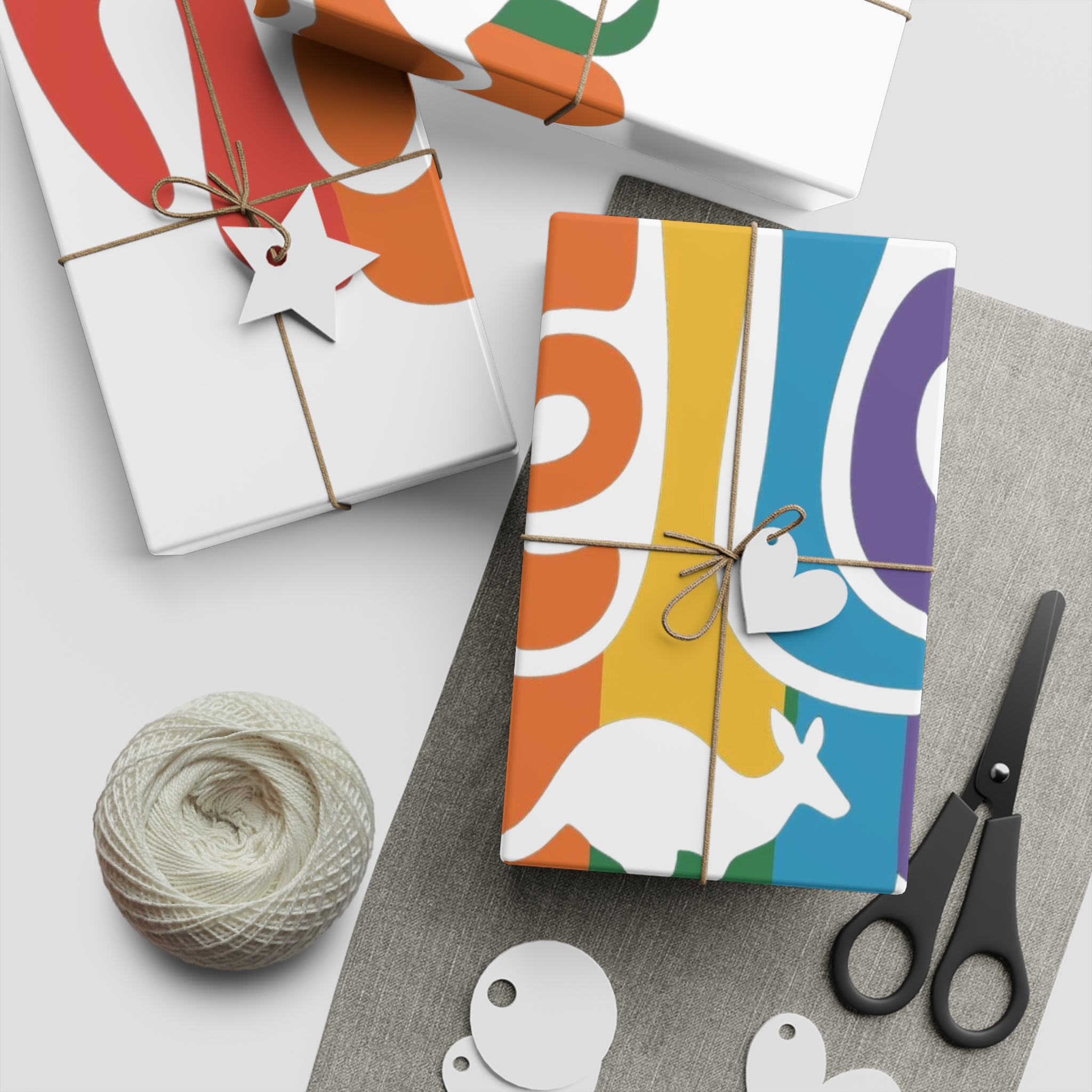 Hello Multicolor Logo Gift Wrapping Paper Sheets 1pc - Image 5