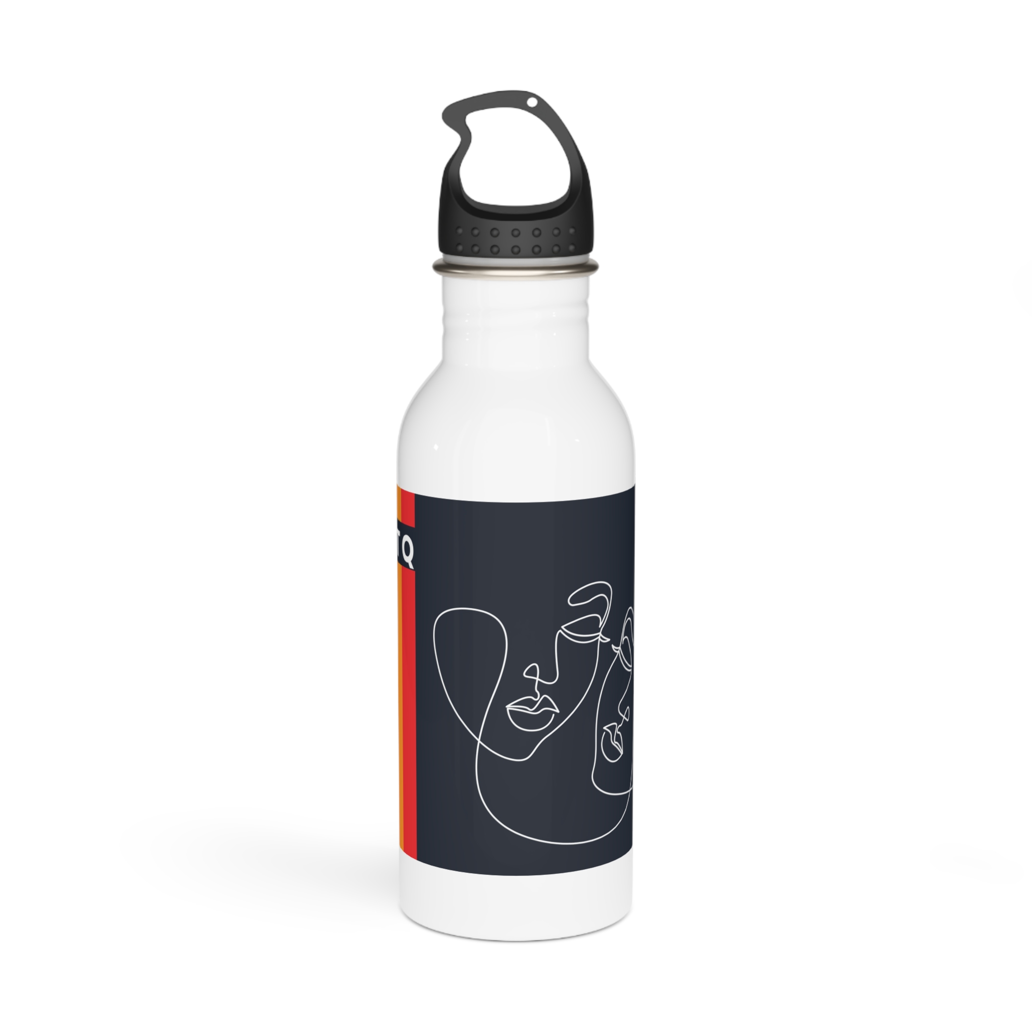 Lgbtq Pride Month Color Flag Dark Background With Female Couple Line Are Vector Illustration Stainless Steel Water Bottle