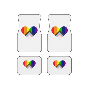 Updated Pride Flag Heart Shape Car Mats Set Of 4
