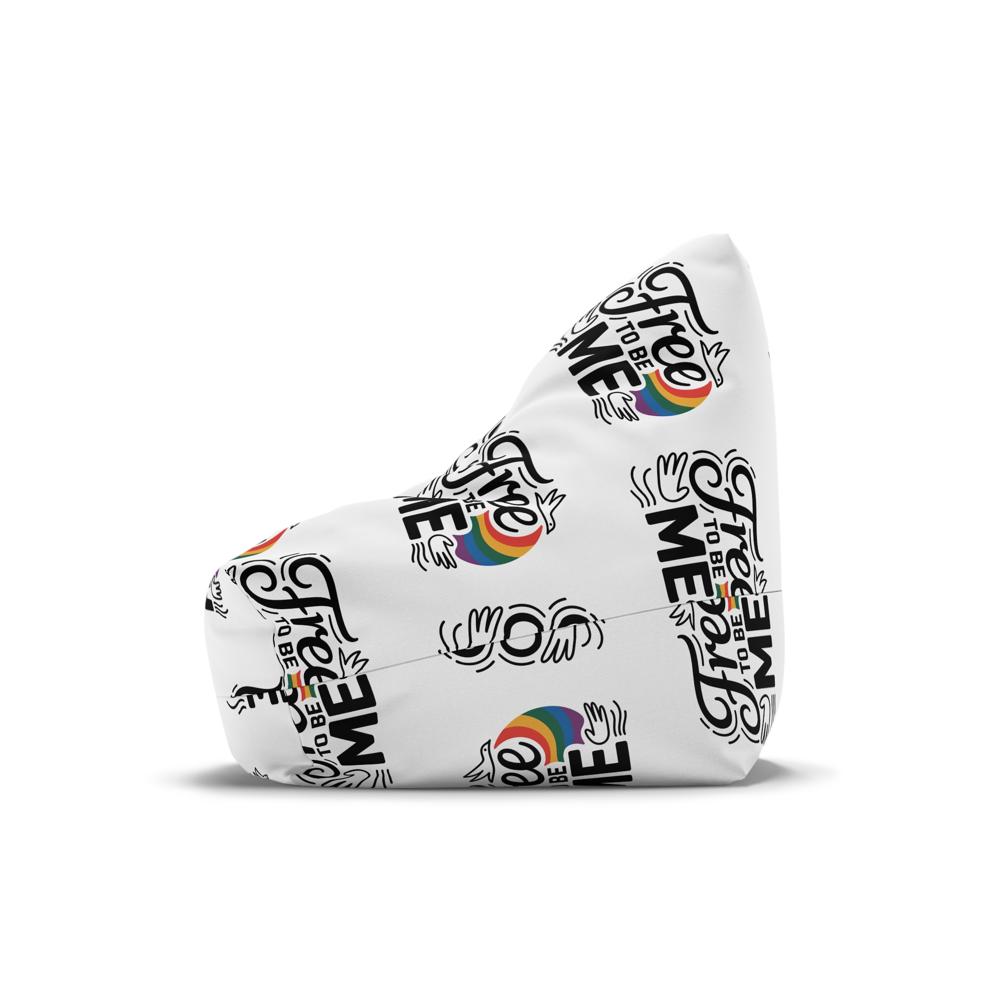 Free Be Me T Shirt Design Isolated White Background Bean Bag Chair Cover - Image 4
