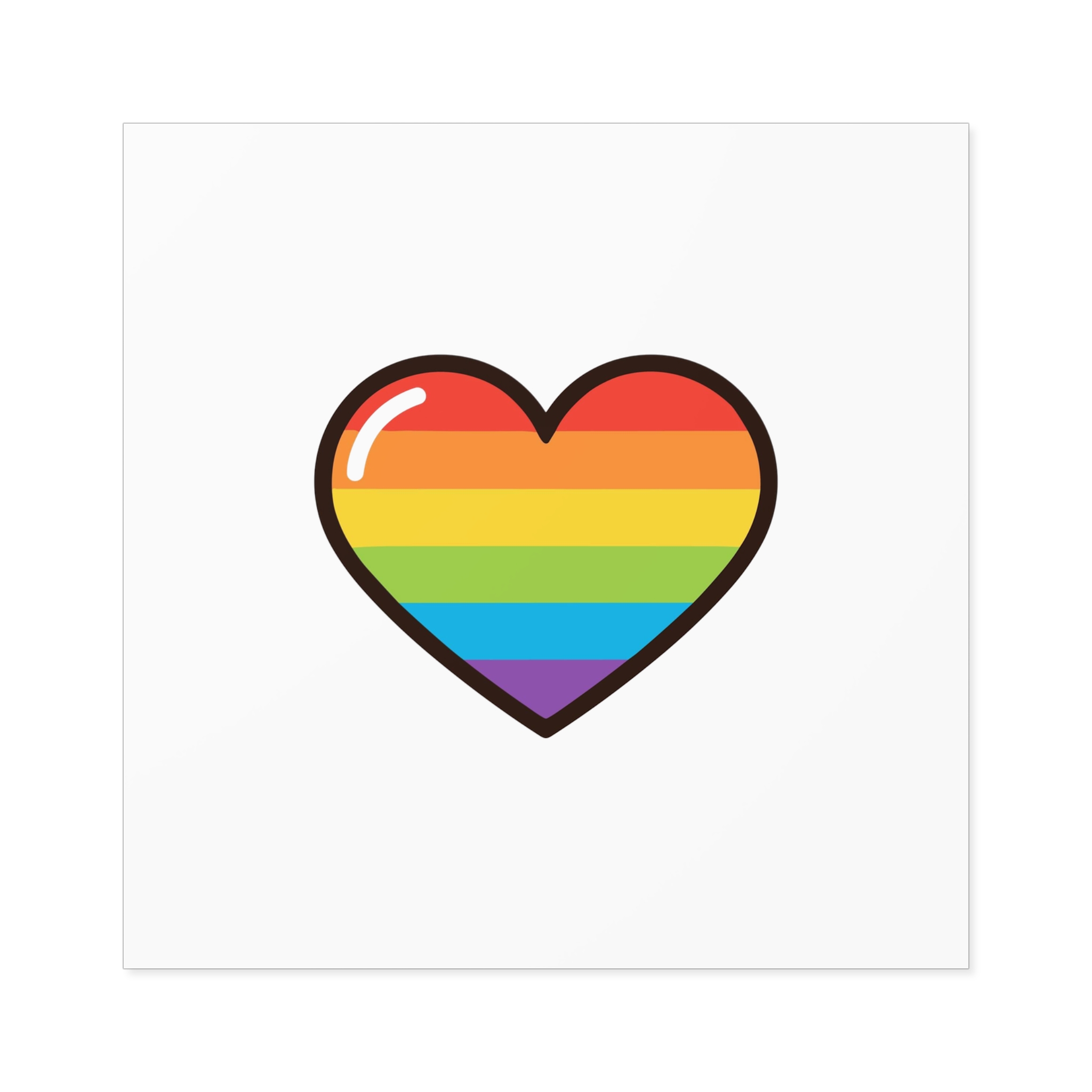 Lgbtq Pride Rainbow Heart Icon Laminate Stickers Square - Image 73