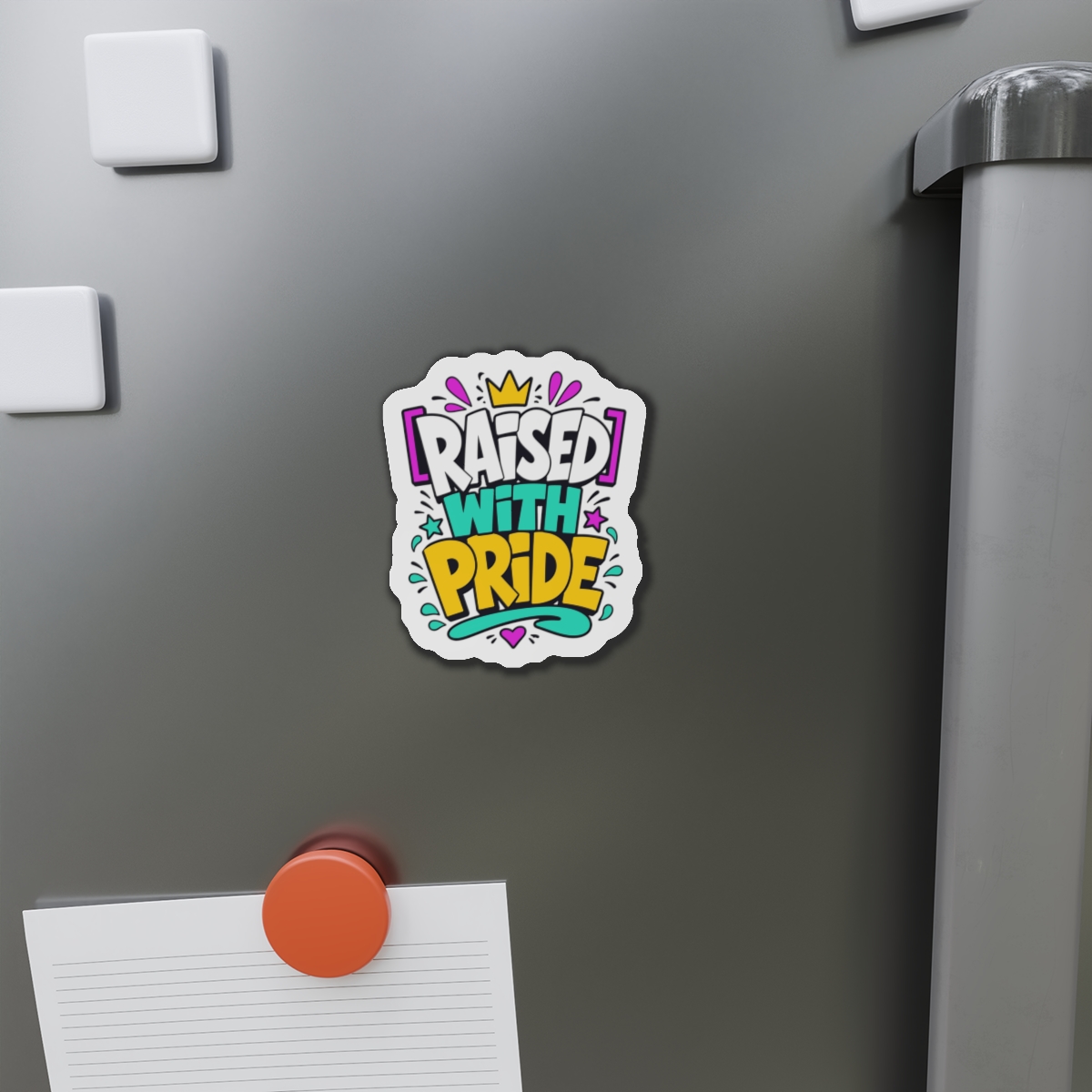 Raised With Pride Text Effect Die Cut Magnets - Image 8
