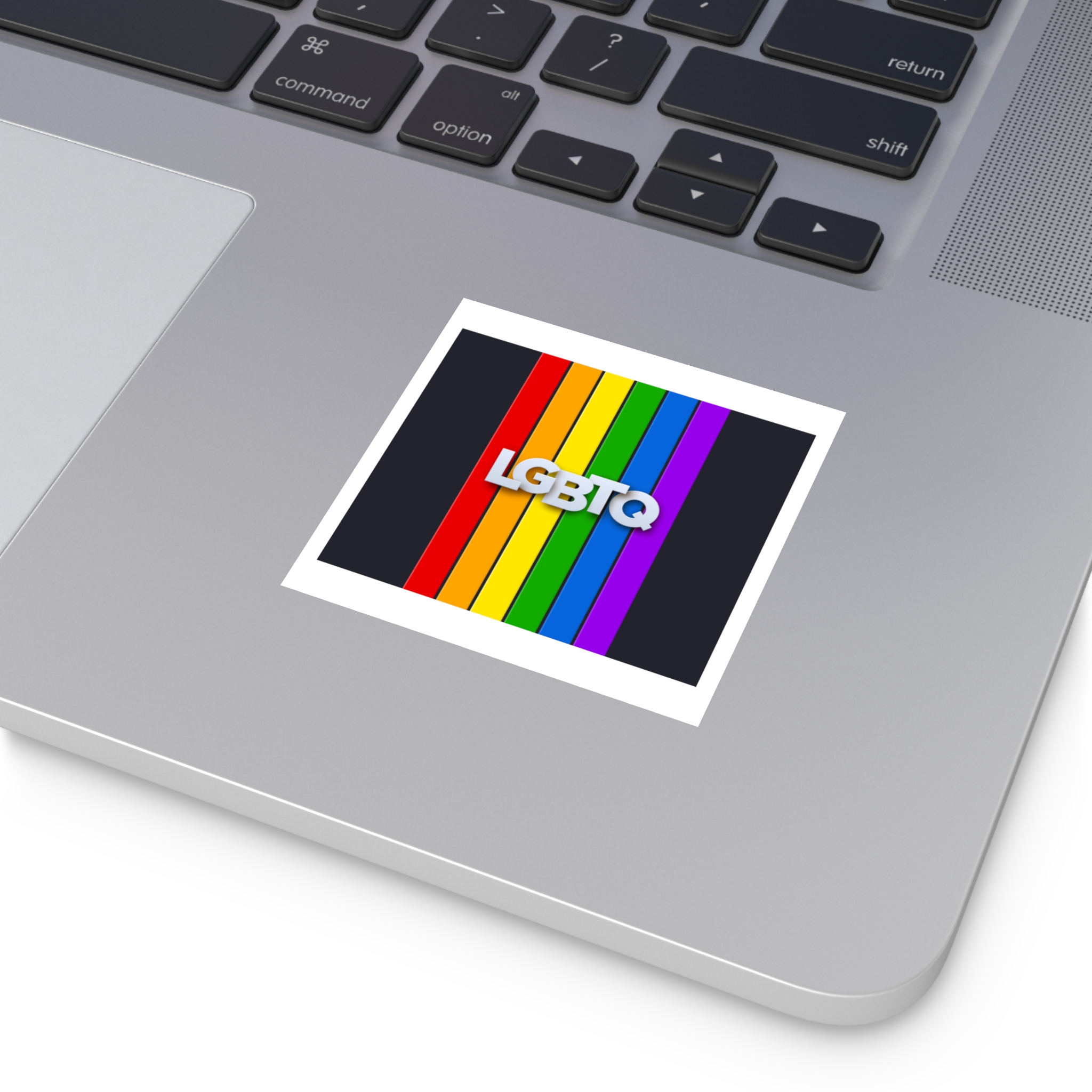 Lgbtq Paper Sign Rainbow Flag Laminate Stickers Square - Image 11