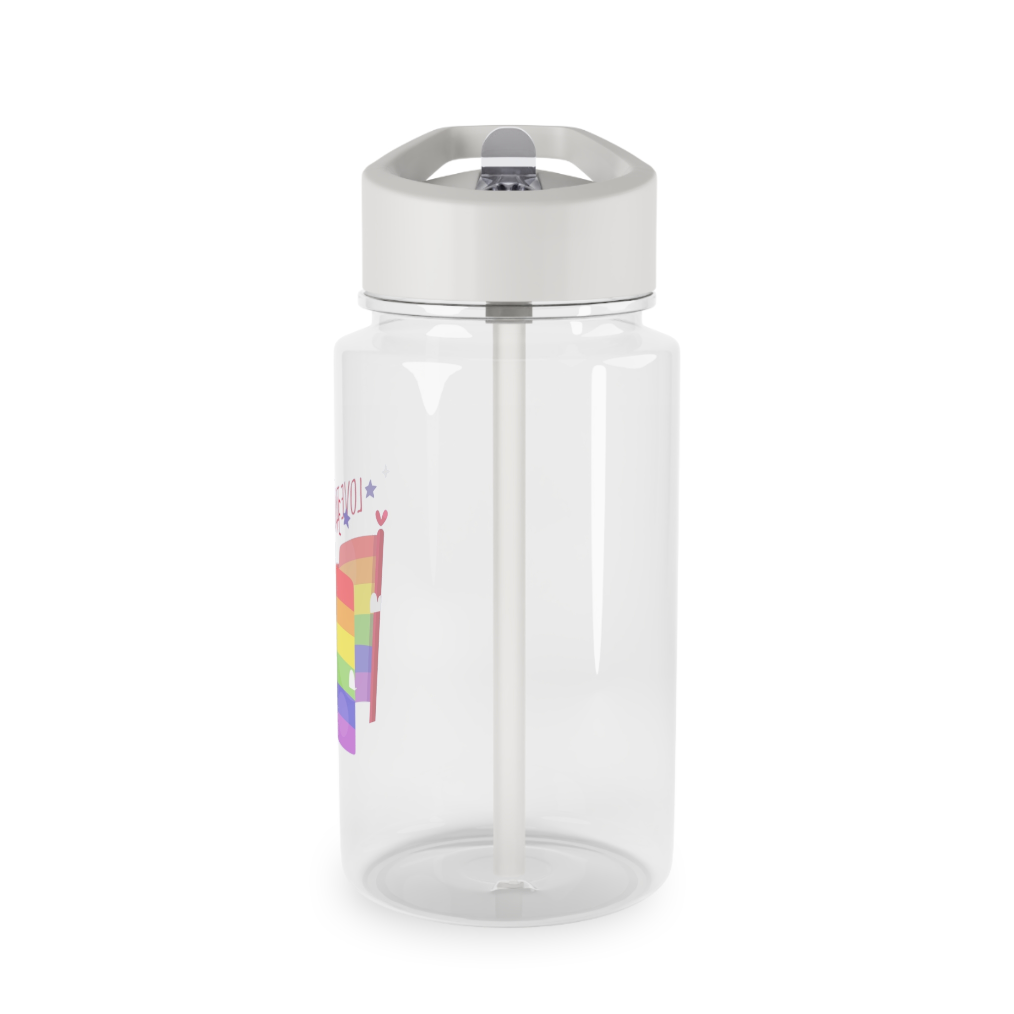 Pride Day Flag With Love Tritan Water Bottle - Image 3