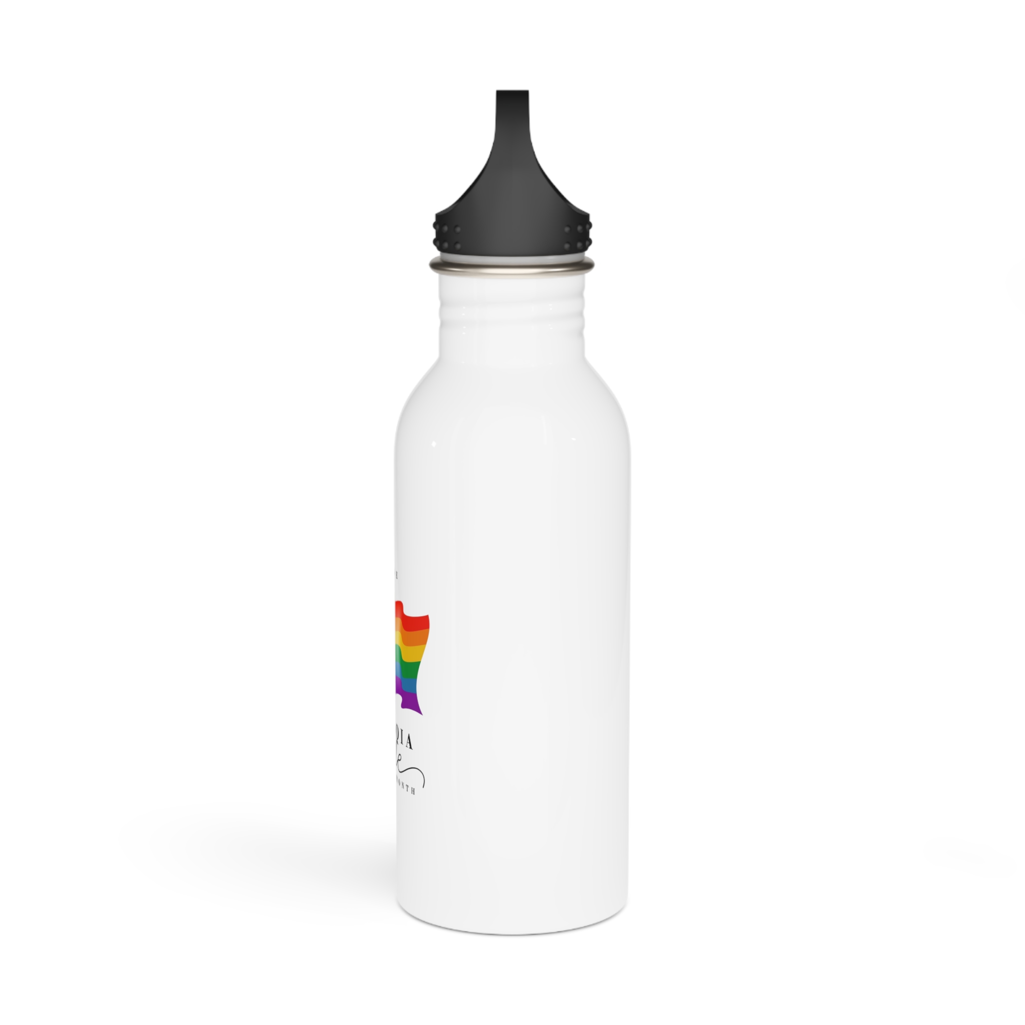 Lgbt Pride Month 2024 Concept Freedom Rainbow Flag With Hearts Gay Parade Vector Stainless Steel Water Bottle - Image 4