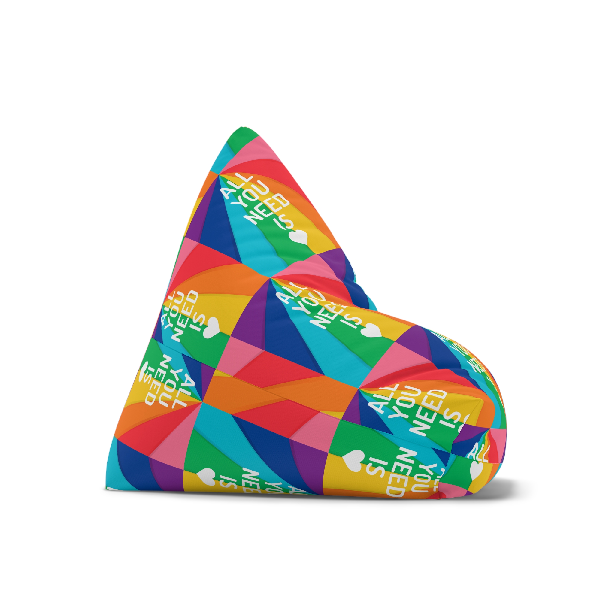 Rainbow Colored Background With All You Need Is Love Concept Pride Month Bean Bag Chair Cover - Image 7