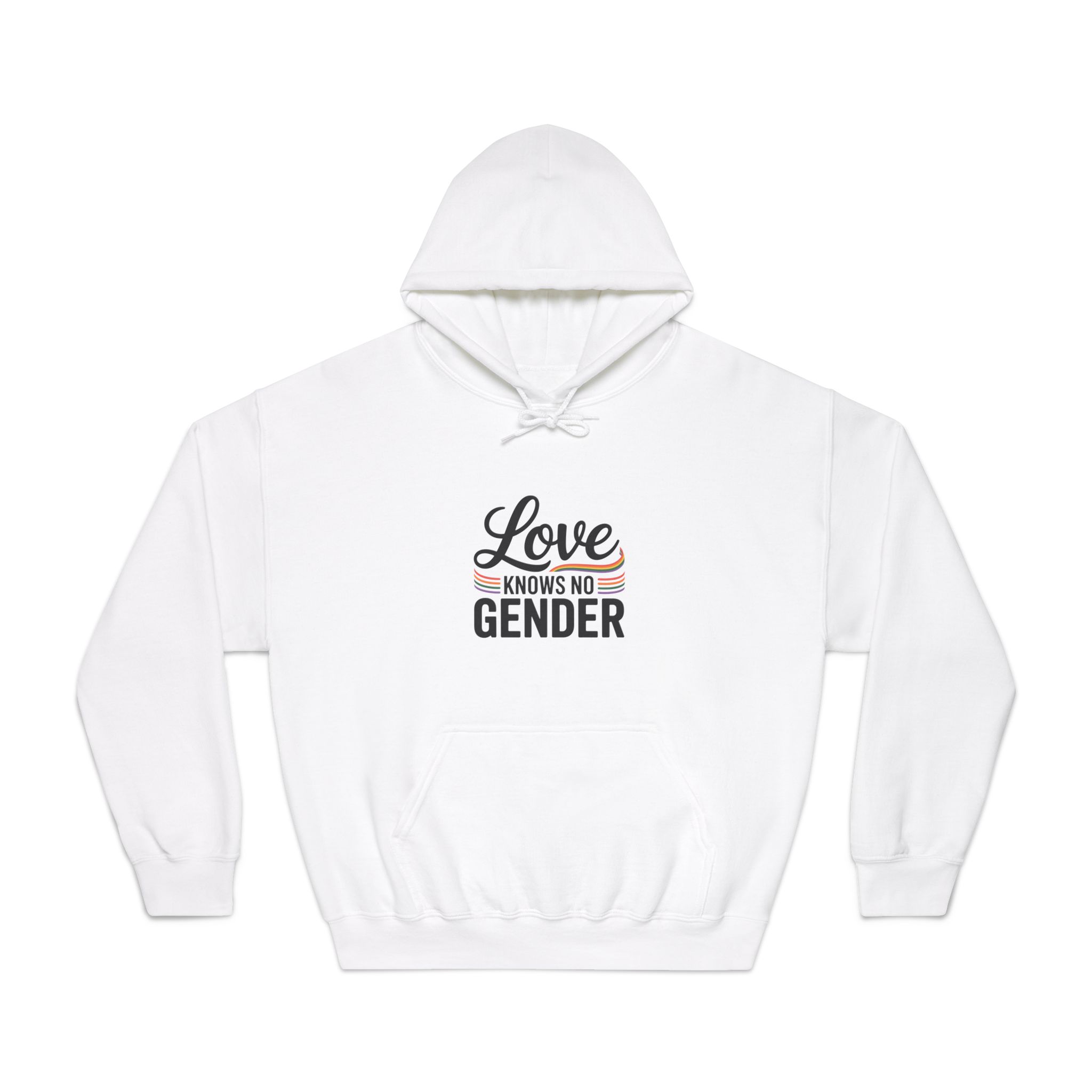 Love Knows No Gender T Shirt Design Isolated White Background 2 Unisex Dryblend Hooded Sweatshirt
