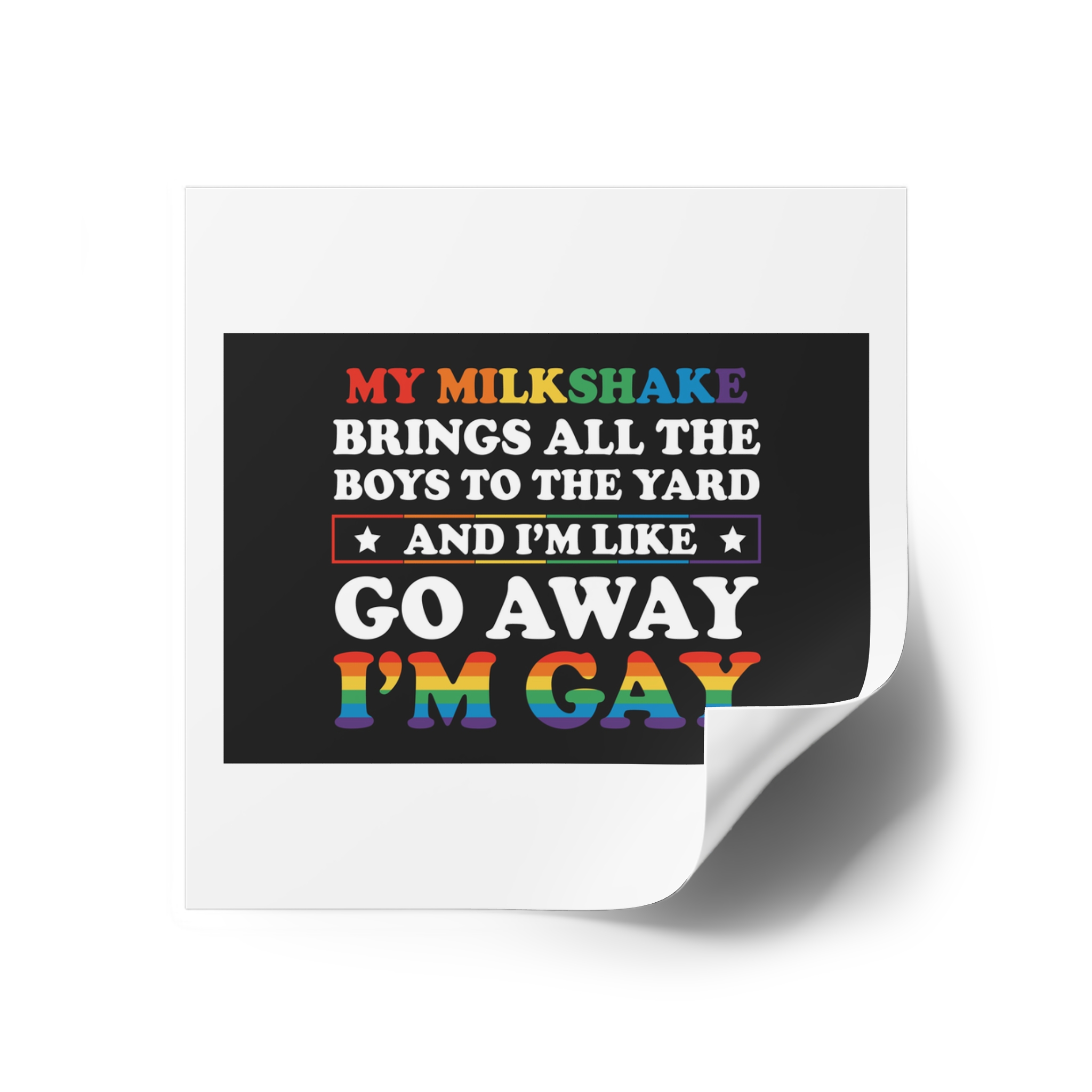 Pride Gay Lgbt Rainbow Tshirt Design Laminate Stickers Square - Image 26