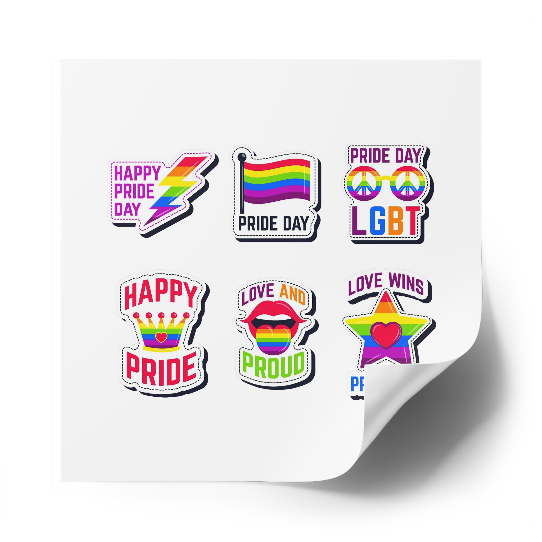 Label Collection With Pride Day Theme Laminate Stickers Square - Image 54