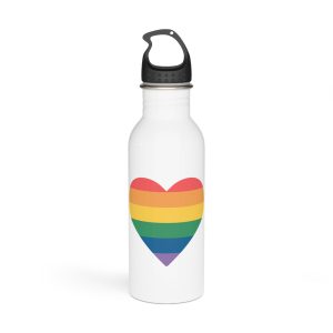 Vector Illustration Rainbow Heart Lgbt Pride Stainless Steel Water Bottle