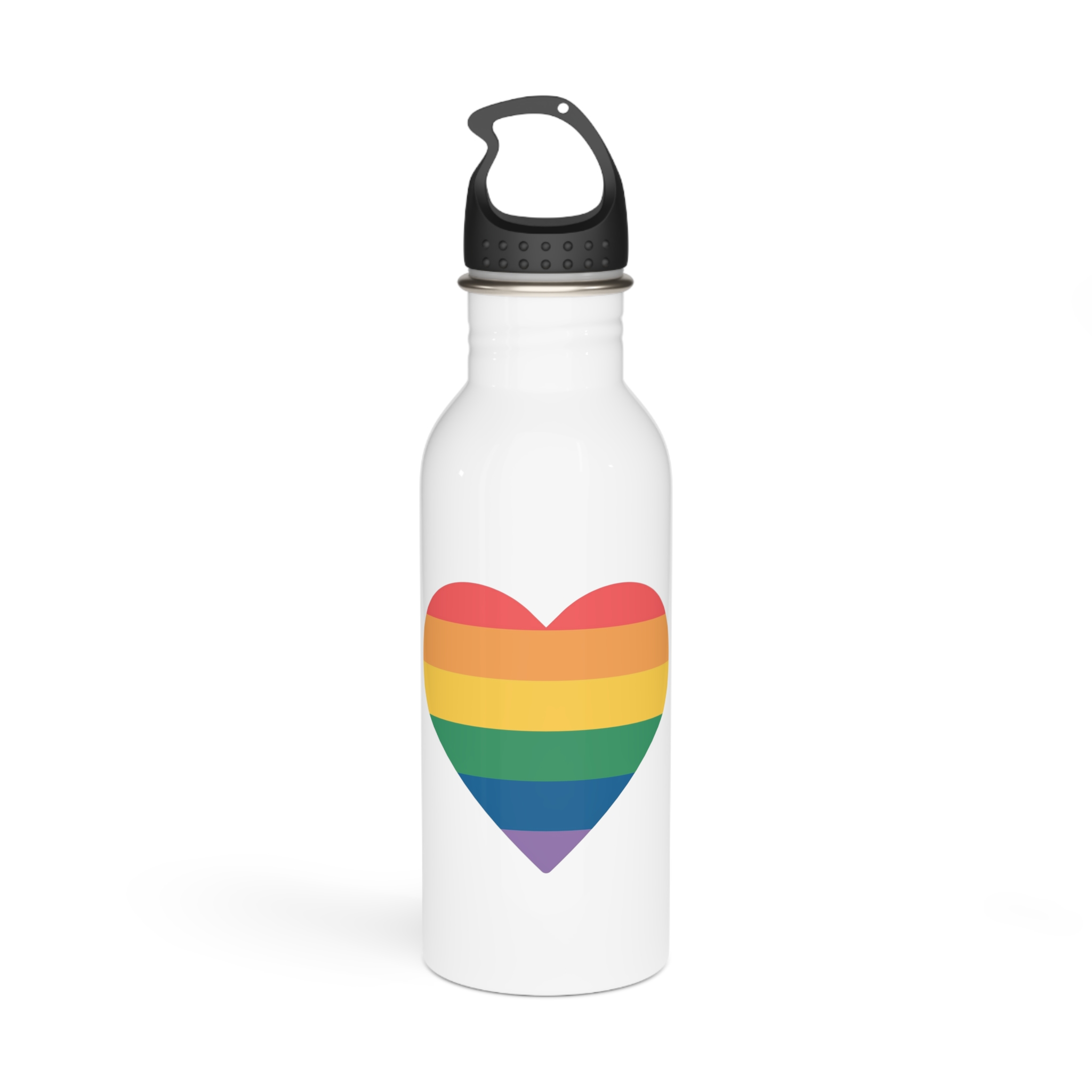 Vector Illustration Rainbow Heart Lgbt Pride Stainless Steel Water Bottle