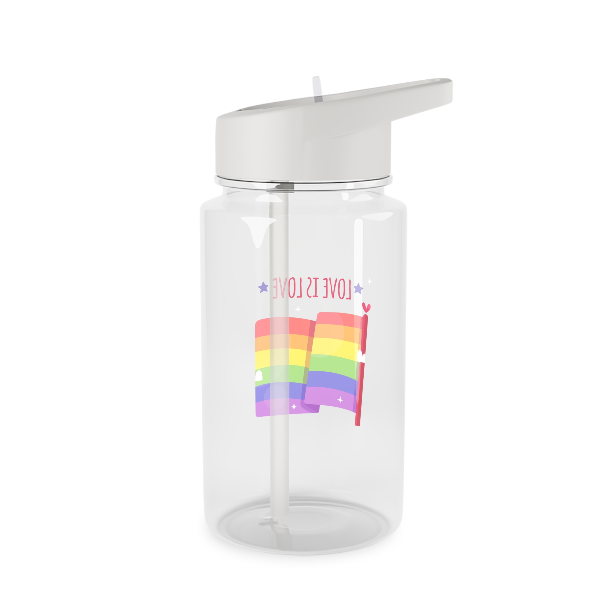 Pride Day Flag With Love Tritan Water Bottle - Image 2