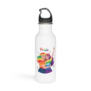 Celebrating Love Diversity Two Happy People Embracing Together Stainless Steel Water Bottle