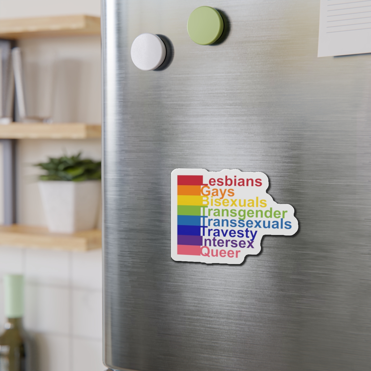 Lgbt Concept Motivating Phrase Colors Rainbow Decoding Abbreviations Lgbt Lesbian Gay Bisexual Transgender Transsexual Travesty Intersex Queer Die Cut Magnets - Image 9