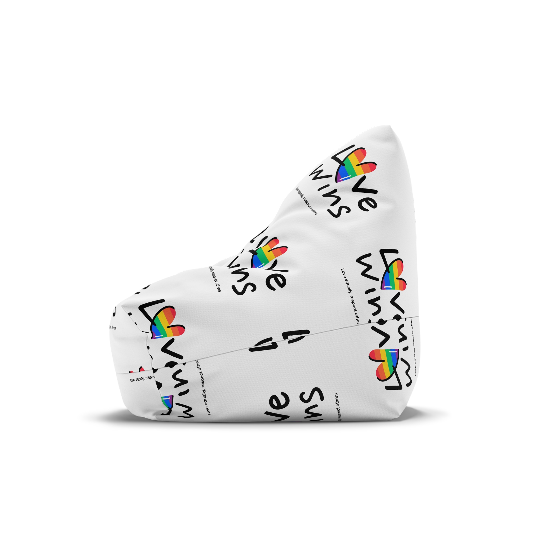 Love Letter Pride Rainbow Lettering Text Writing Pattern Freedom Love Heart Homo Colors Flag Parade(2) (1) Bean Bag Chair Cover - Image 4