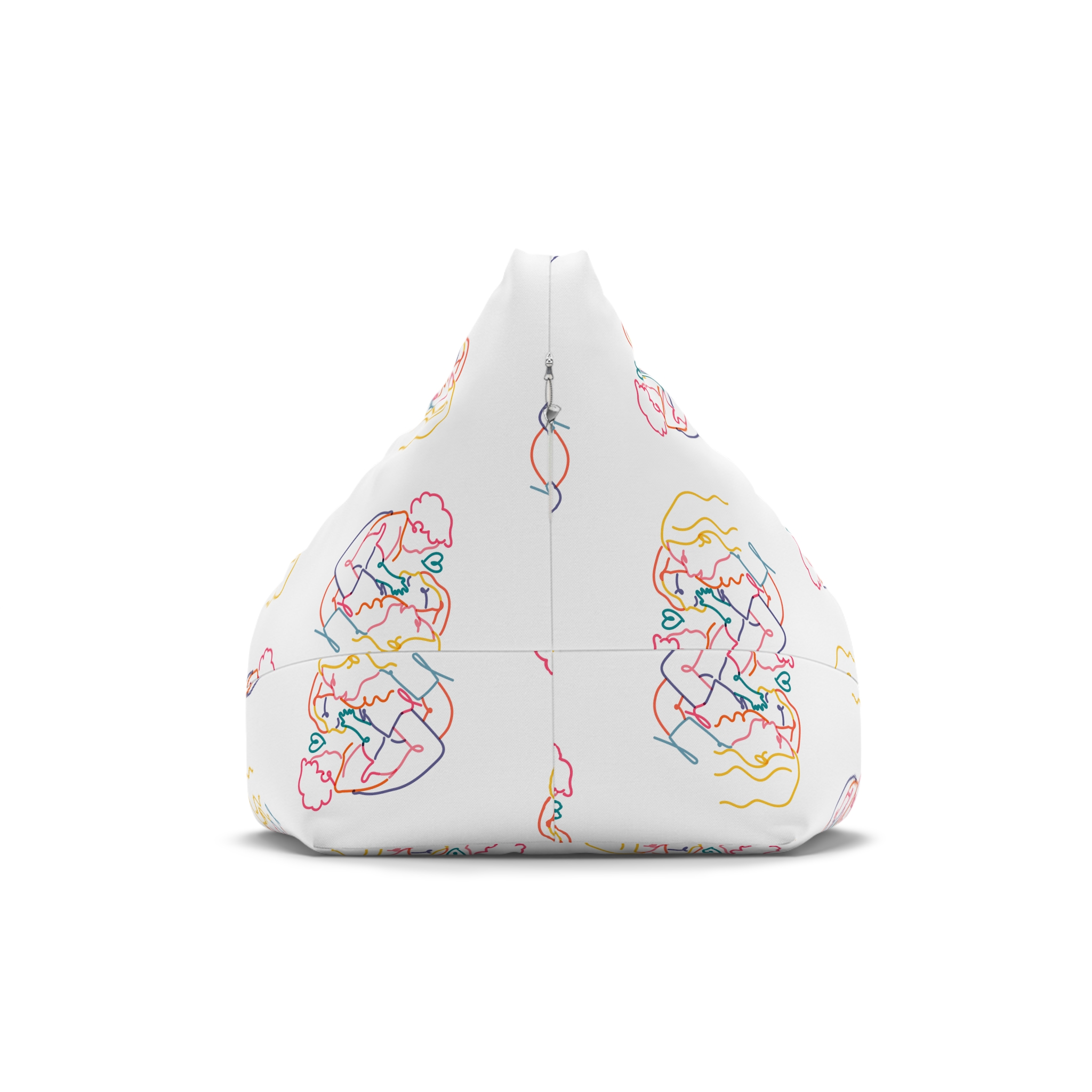 Lesbian Family Clipart Lgbtq Line Portrait Illustration Vector Bean Bag Chair Cover - Image 2