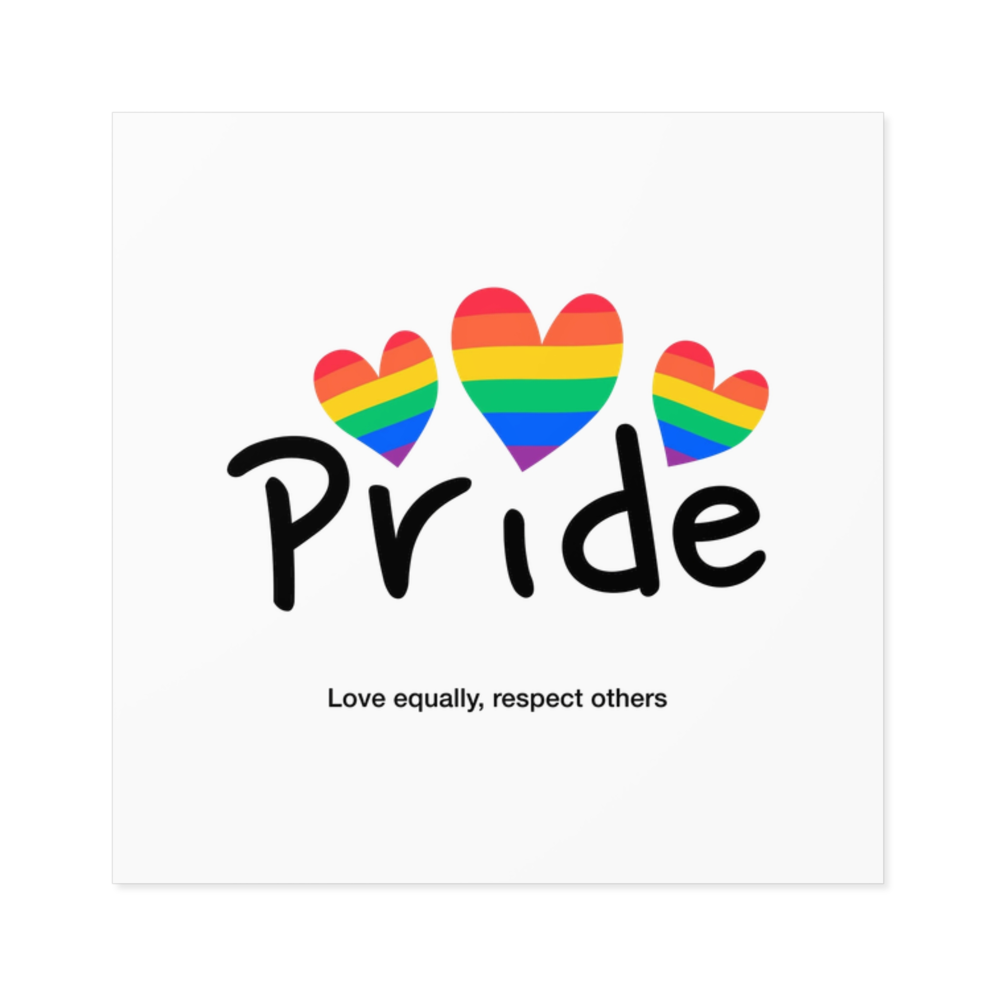 Love Letter Pride Rainbow Lettering Text Writing Pattern Freedom Love Heart Homo Colors Flag Parade(2) Laminate Stickers Square - Image 13