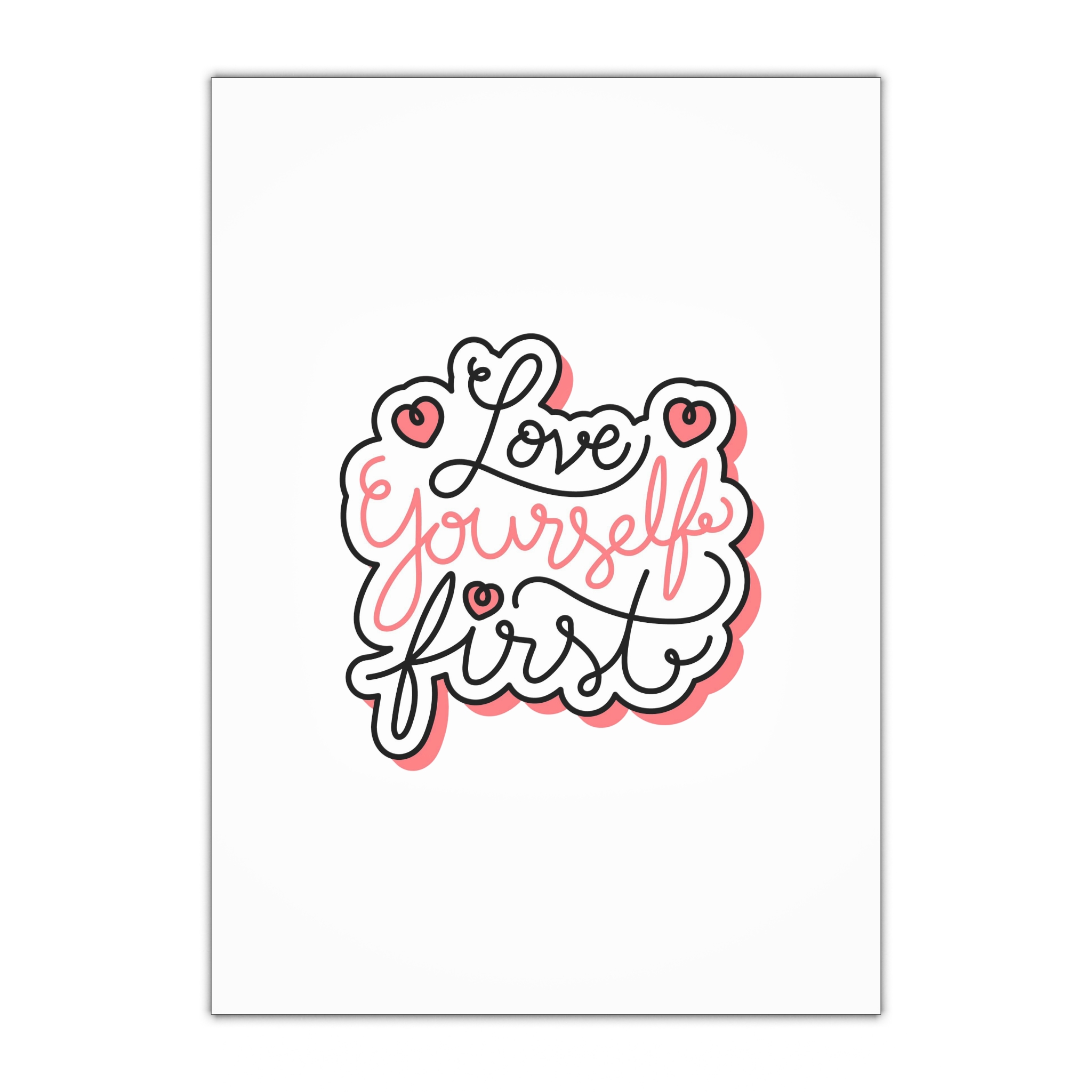 Self Love Lettering Gift Wrapping Paper Sheets 1pc