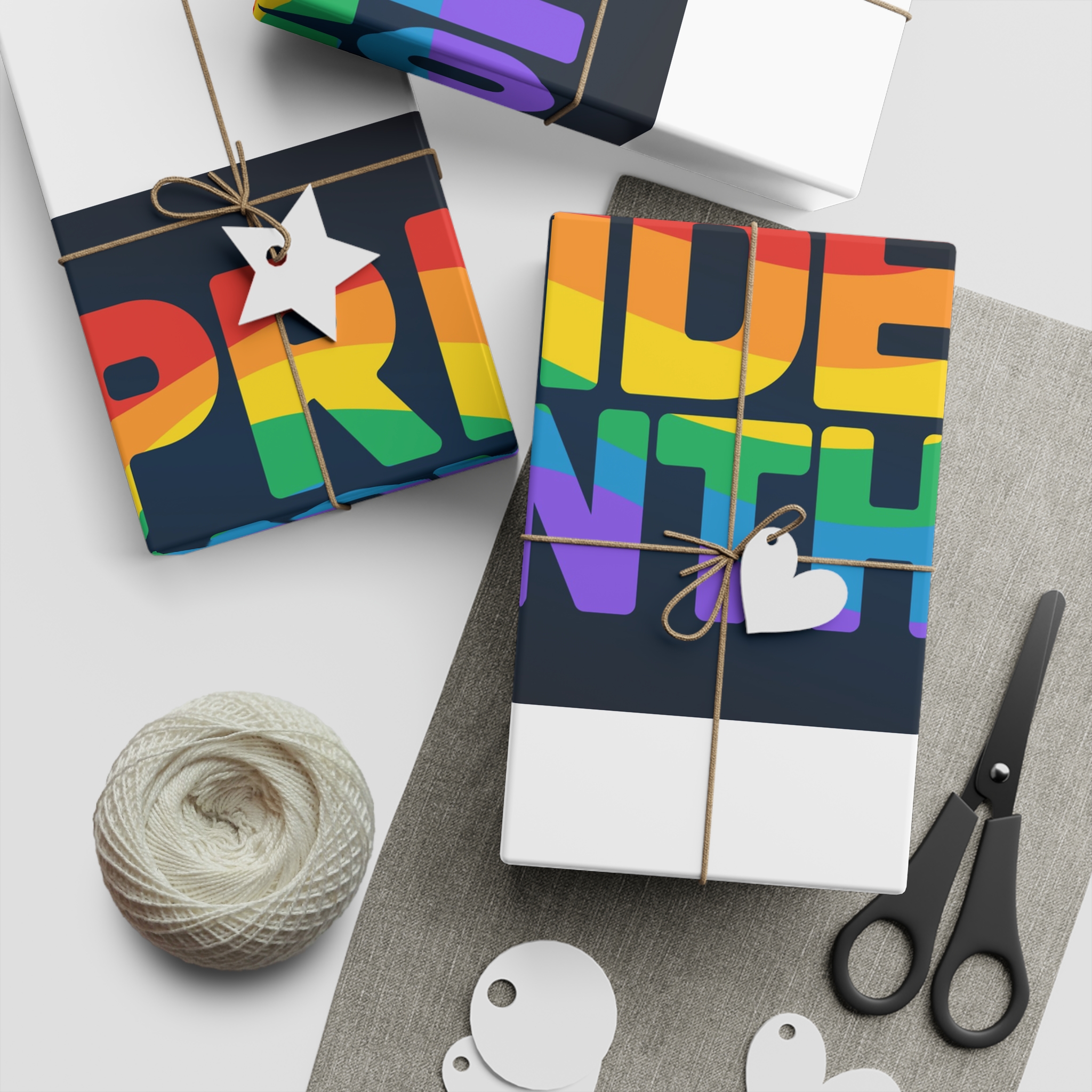 Lgbt Pride Rainbow Flag Lettering Banner Poster Social Media Pride Calligraphy With Gift Wrapping Paper Sheets 1pc - Image 2