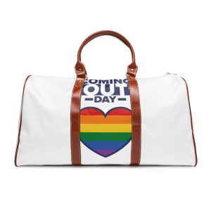 Coming Out Day Pride Month Lgbt Rainbow Flag Diversity Equality Free Love Vector Poster Waterproof Travel Bag
