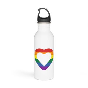 Pride Flag Heart Shape Icon Isolated White Background Lgbt Love Modern Sign Vector Illustration Stainless Steel Water Bottle