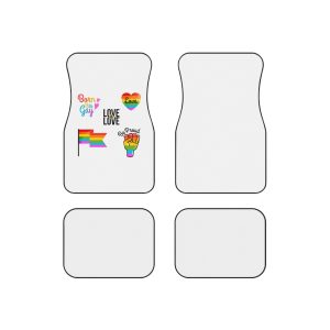 Pride Day Badges With Flag Collection Car Mats Set Of 4