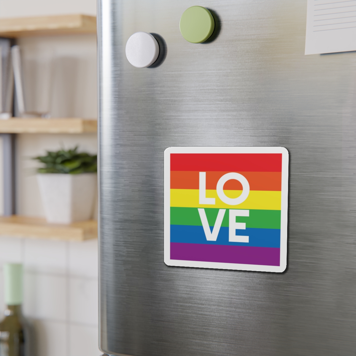Love Lgbt Squere White Die Cut Magnets - Image 9