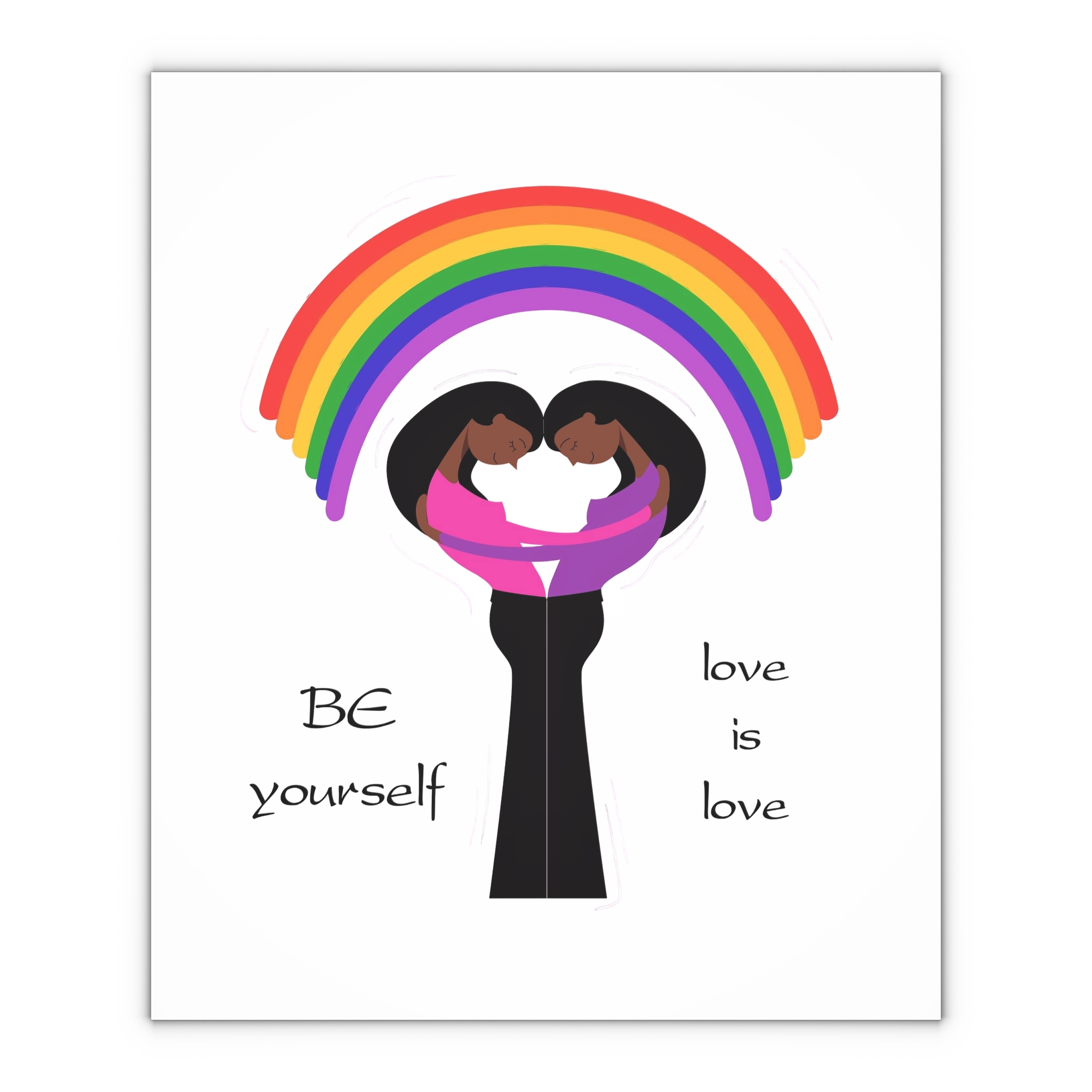 Poster Two Girls Hugging With Rainbow Gift Wrapping Paper Sheets 1pc - Image 4
