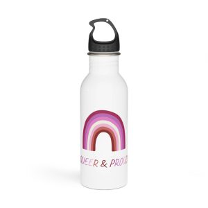 Colorful Rainbow Shape Lesbian Pride Flag Happy Pride Day Lgbtqia Community Pride Month Vector Hand Drawn Doodle Posters Stickers Logo Cards(1) Stainless Steel Water Bottle