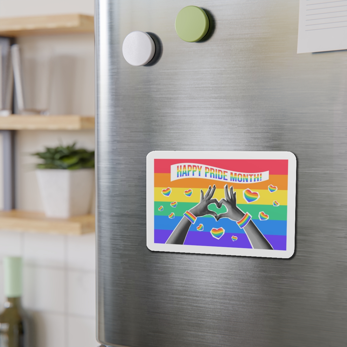 Lgbtq Pride Month Card Y2k Style Trendy Retro Collage Halftone Hands Die Cut Magnets - Image 12