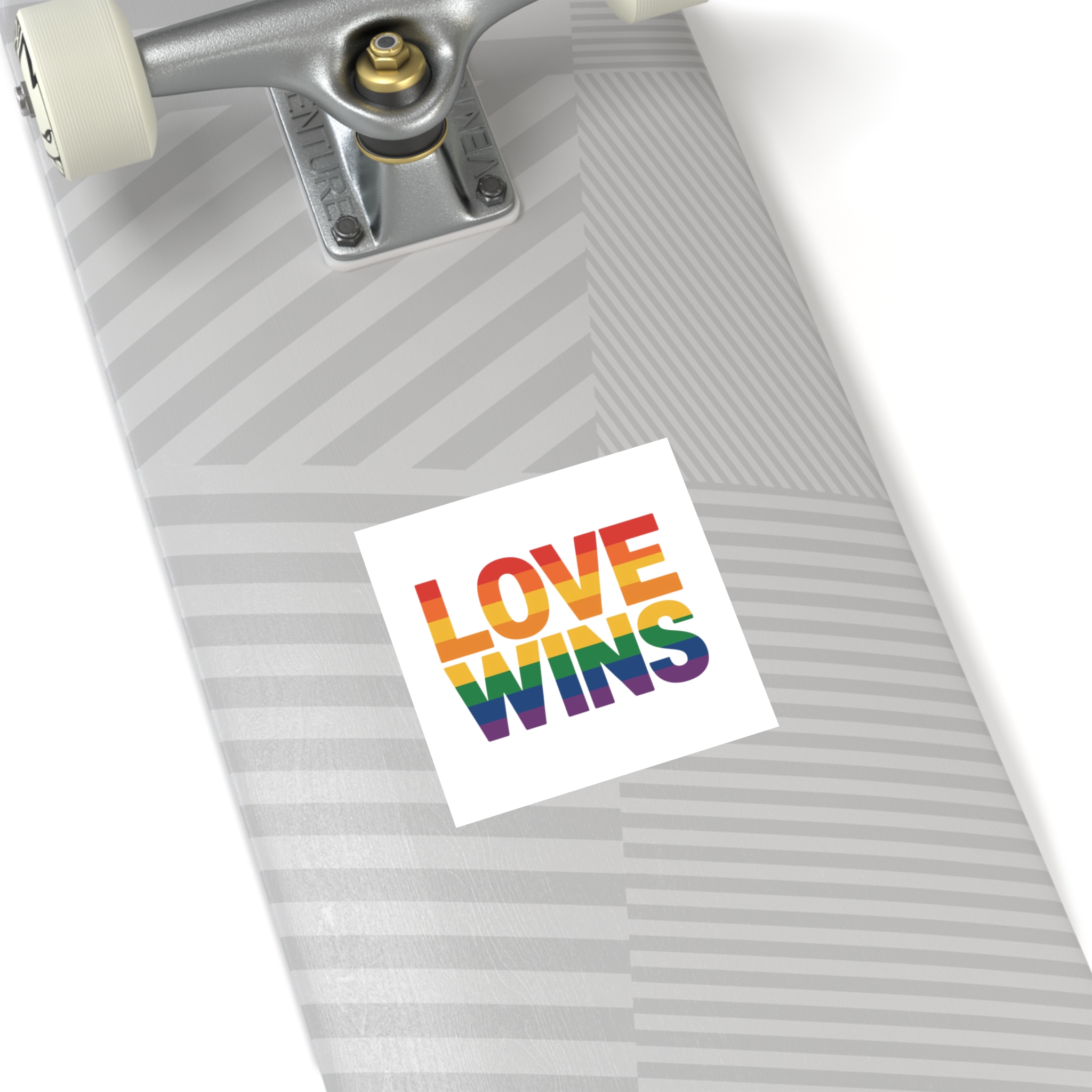 Love Wins Rainbow Pride Message Laminate Stickers Square - Image 32
